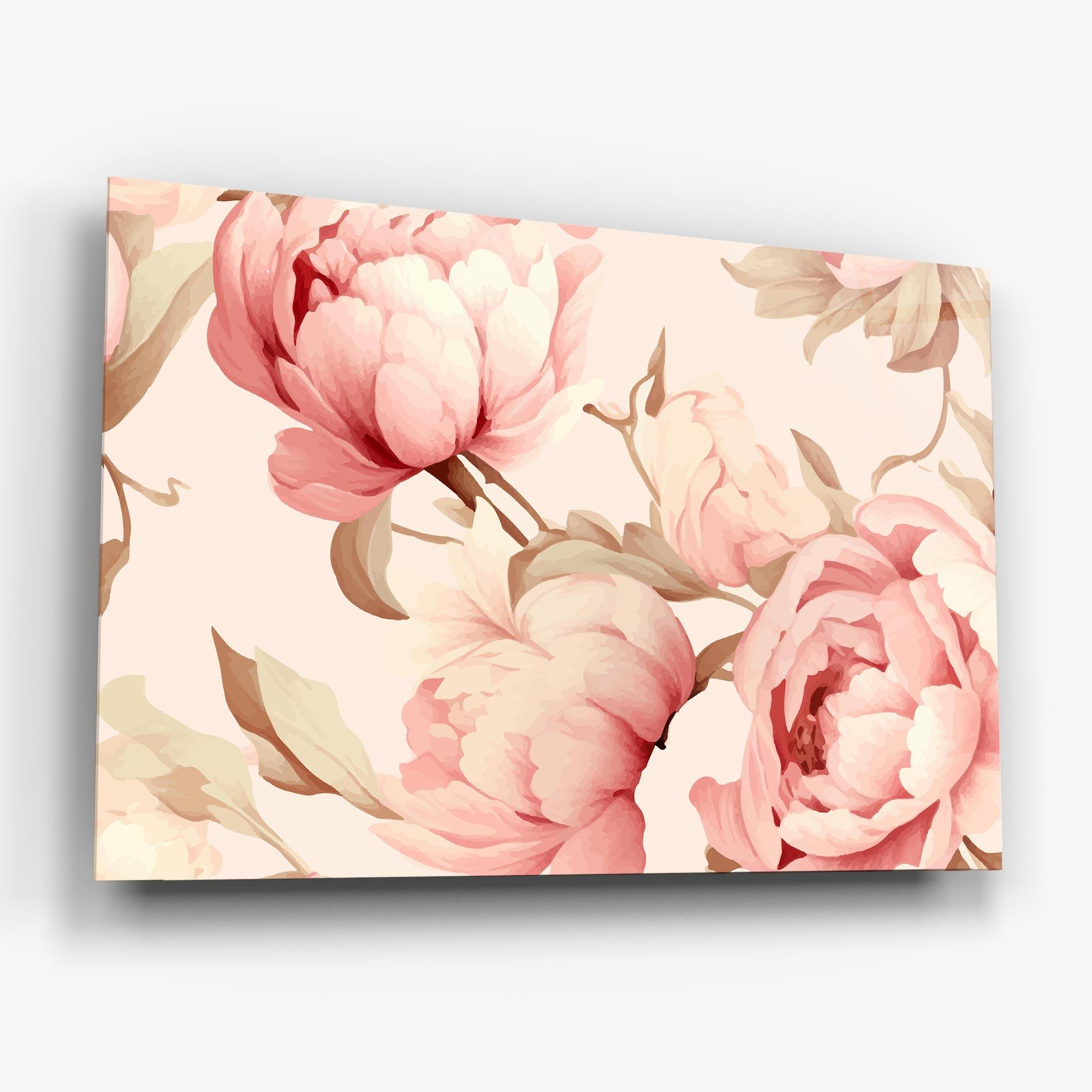 Tablou Sticla Pastel Peony mockup 6