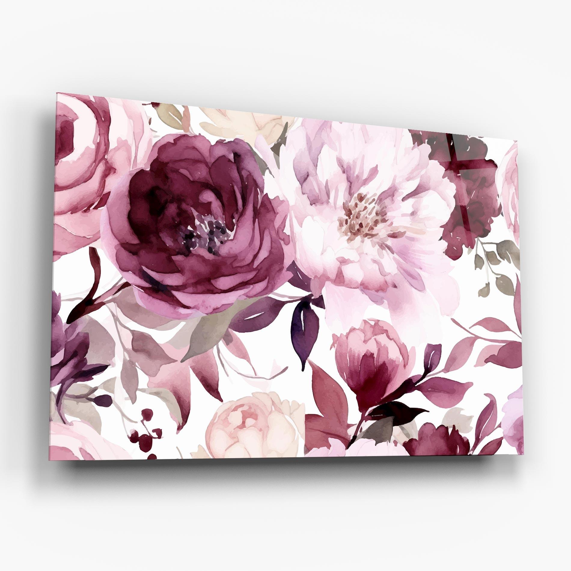 Tablou Sticla Peony Pink Purple mockup 6