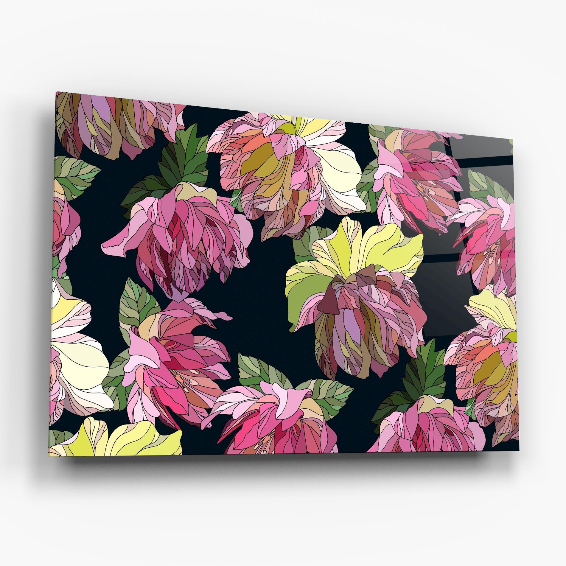 Tablou Sticla Pretty Peony Art mockup 6