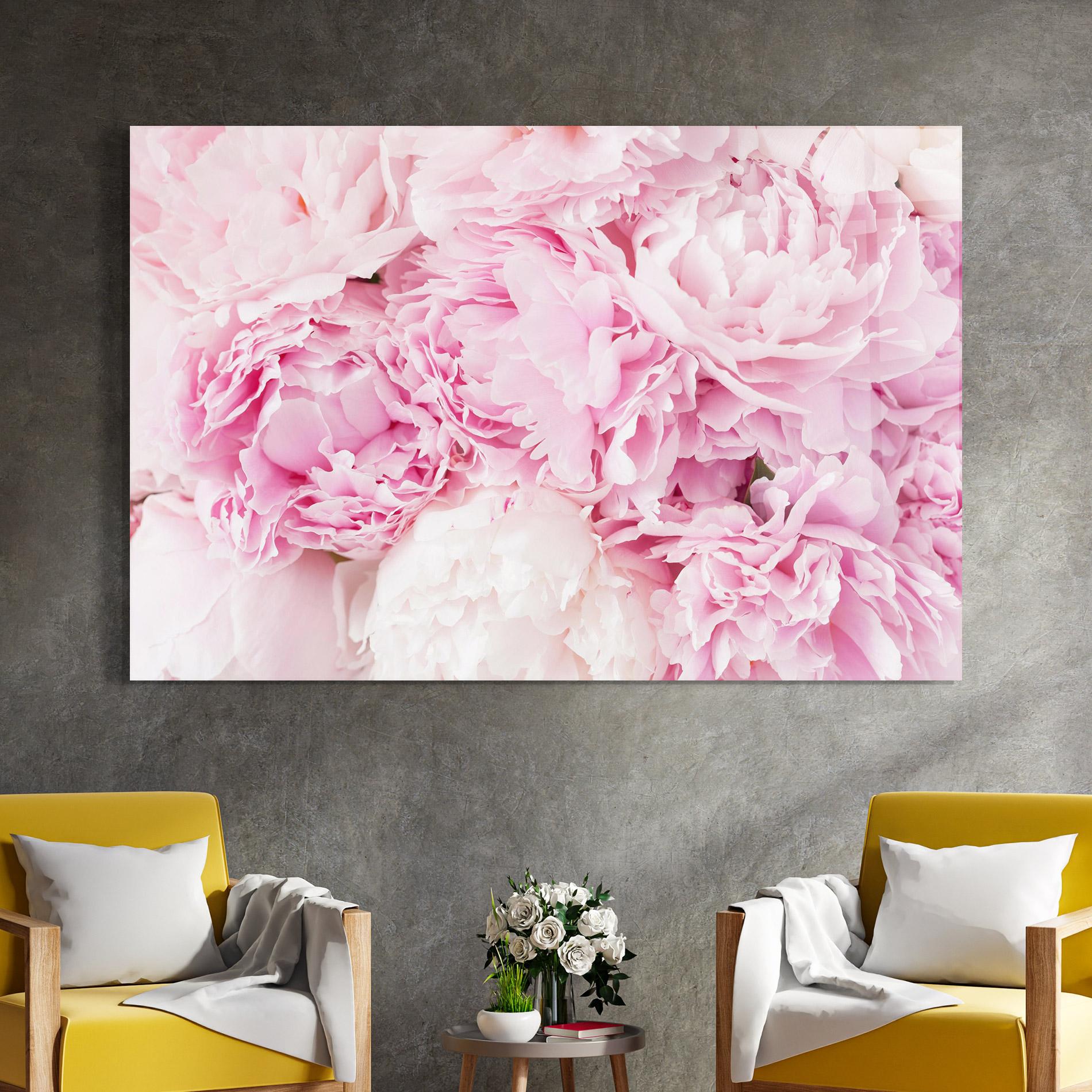 Tablou Sticla Dreamy Pink Pastel Peony mockup 4