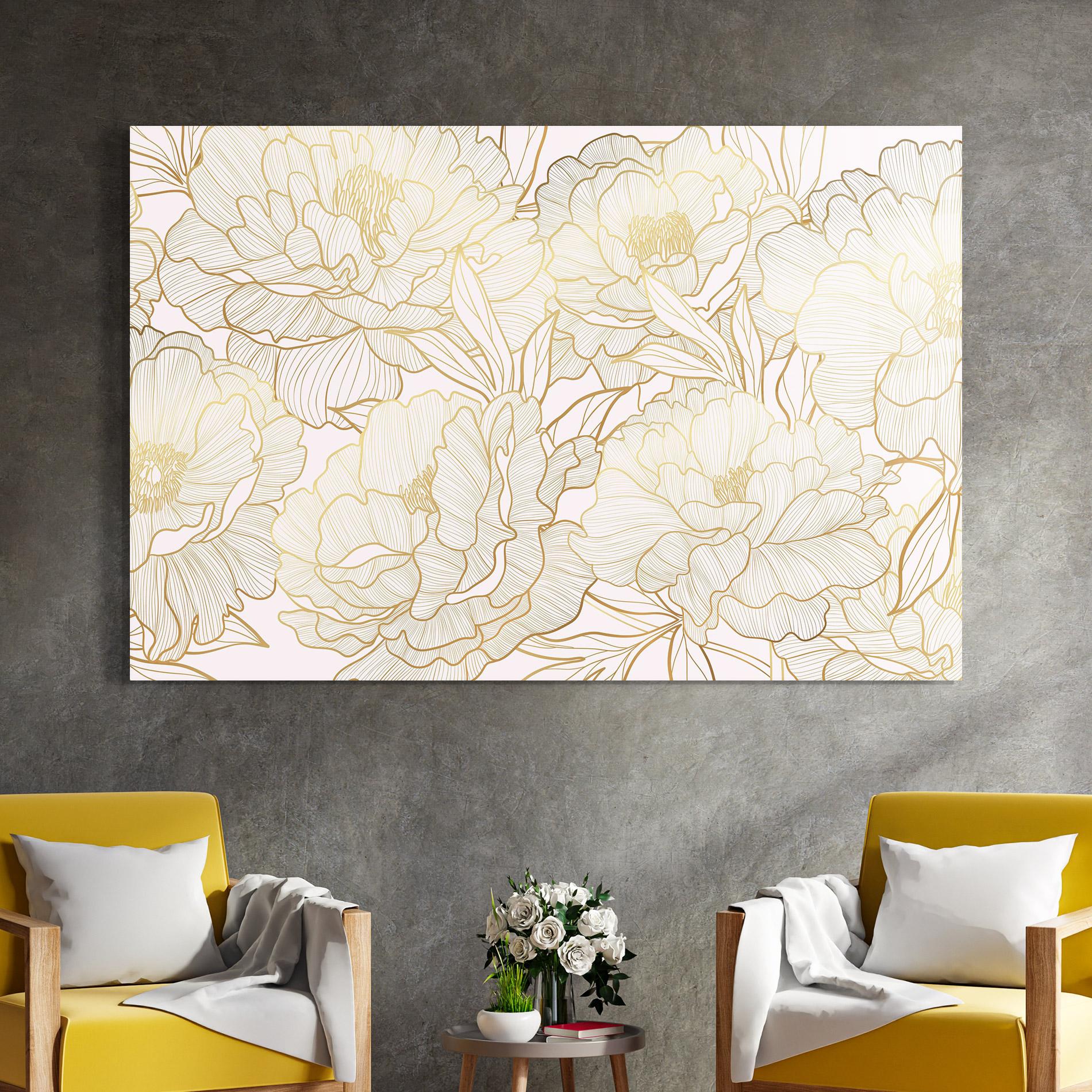 Tablou Sticla Golden Peony mockup 4