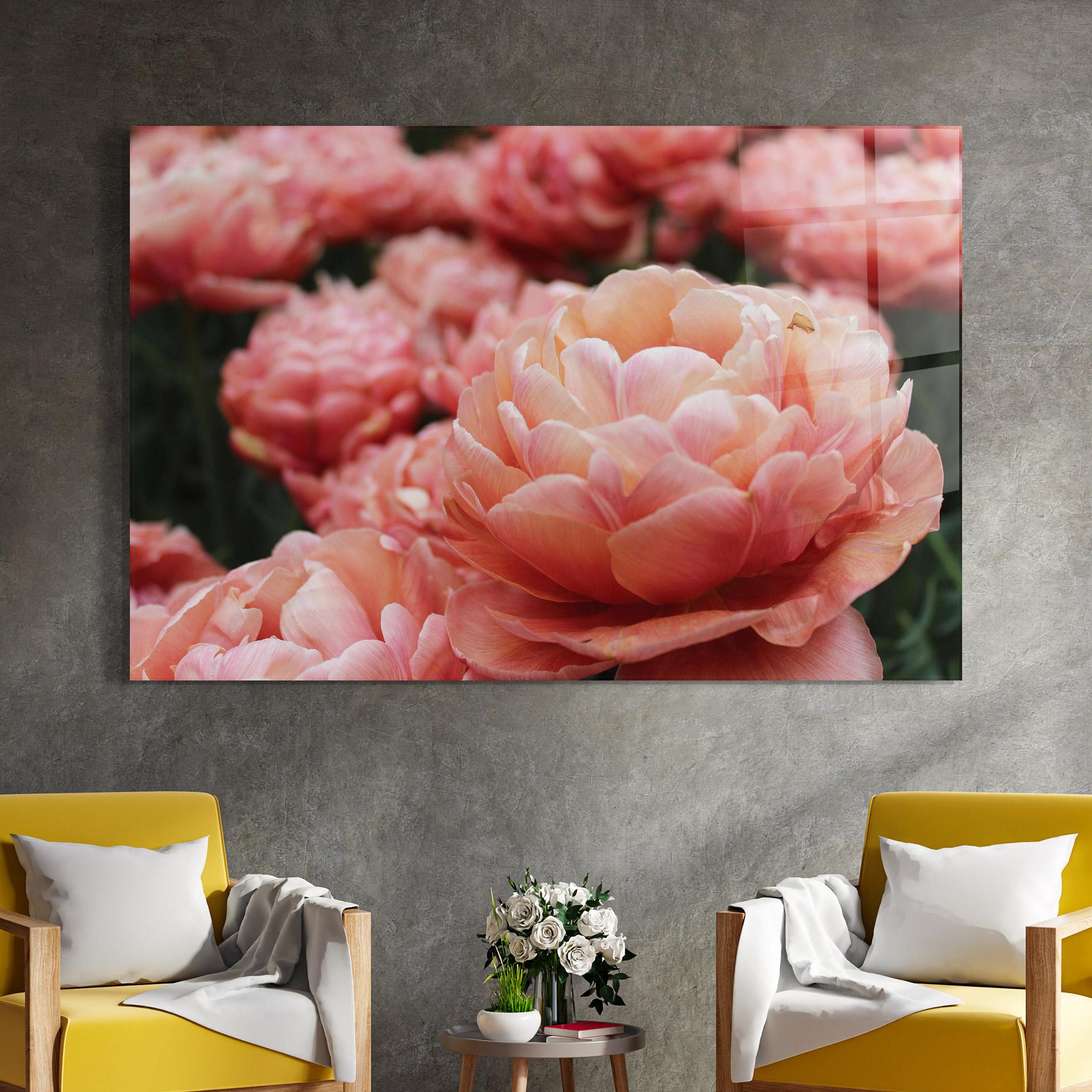 Tablou Sticla Light Orange Peony mockup 4