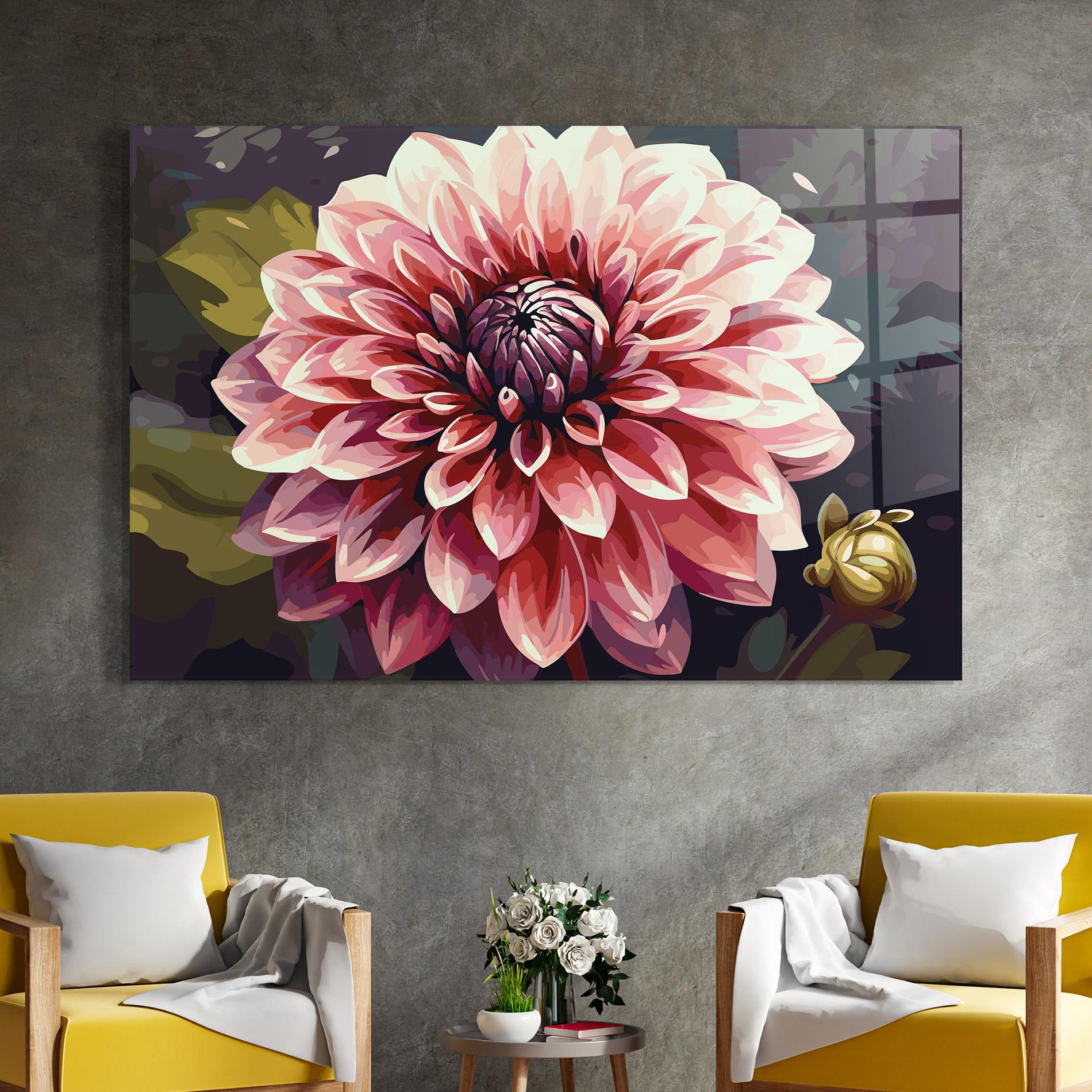 Tablou Sticla Open Pink Flower mockup 4