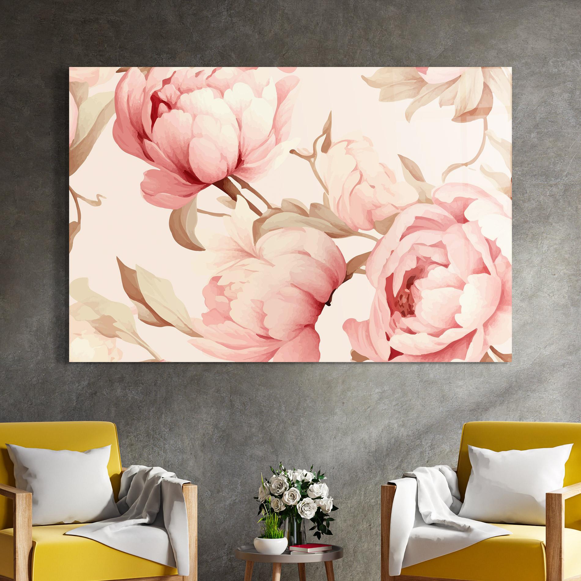 Tablou Sticla Pastel Peony mockup 4
