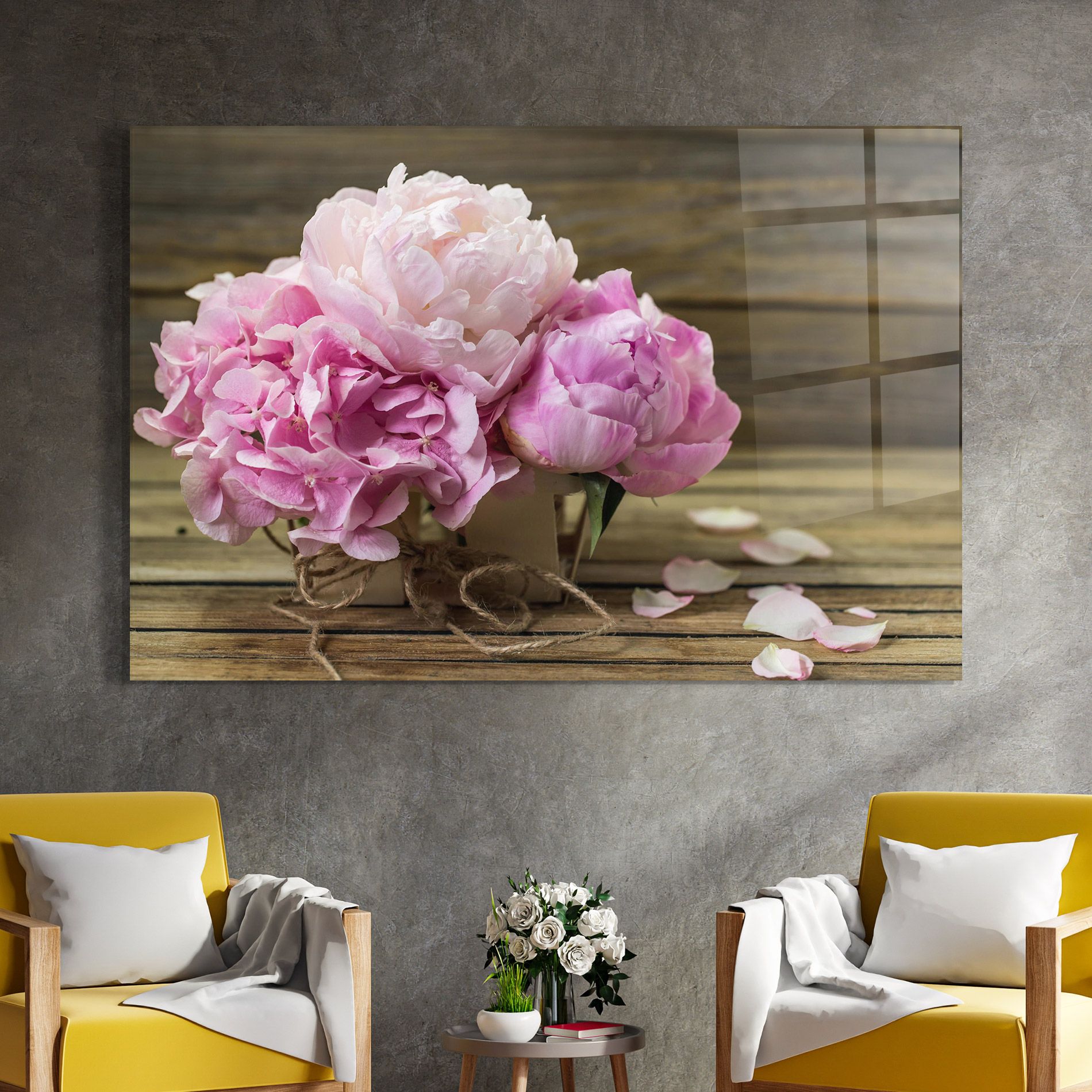 Peony On Table mockup 4