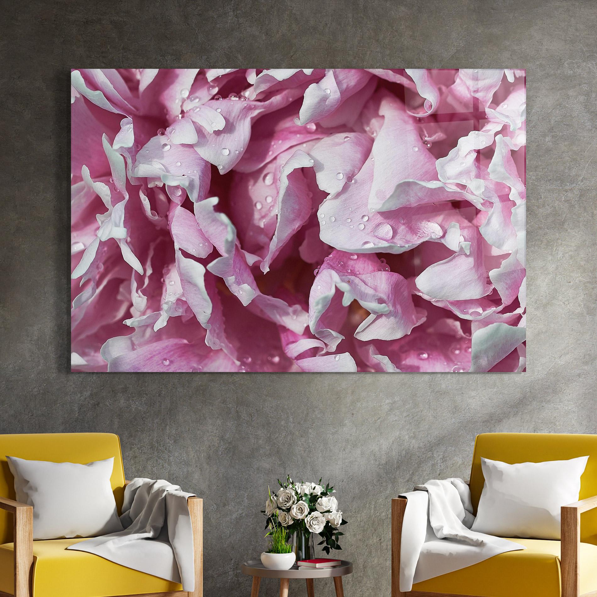 Tablou Sticla Peony Petals mockup 4