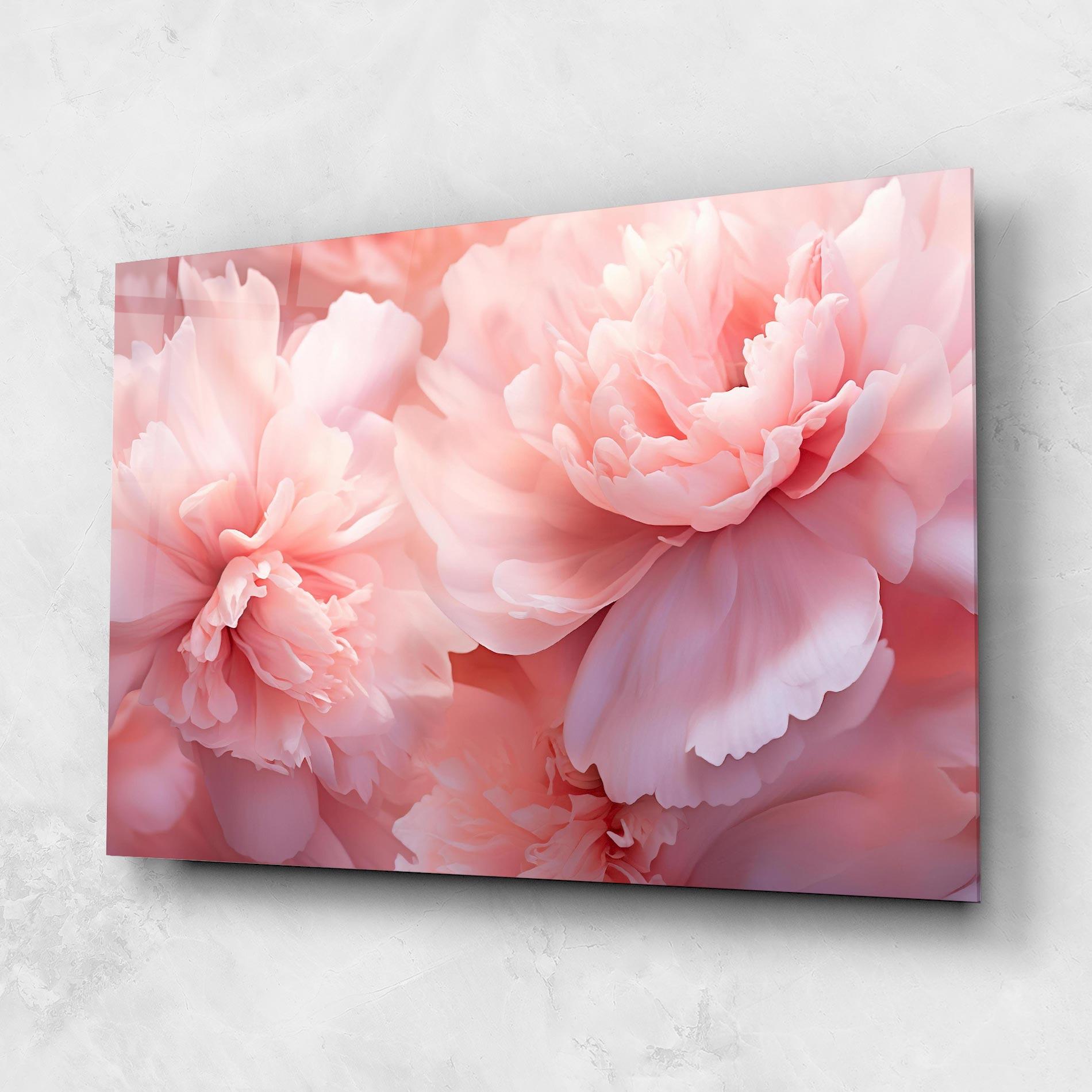 Tablou Sticla Close Up Dreamy Peony mockup 1