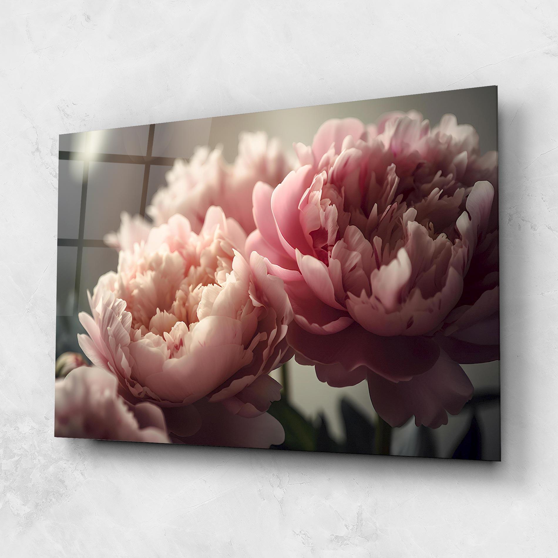Tablou Sticla Cream Dreamy Peony mockup 1