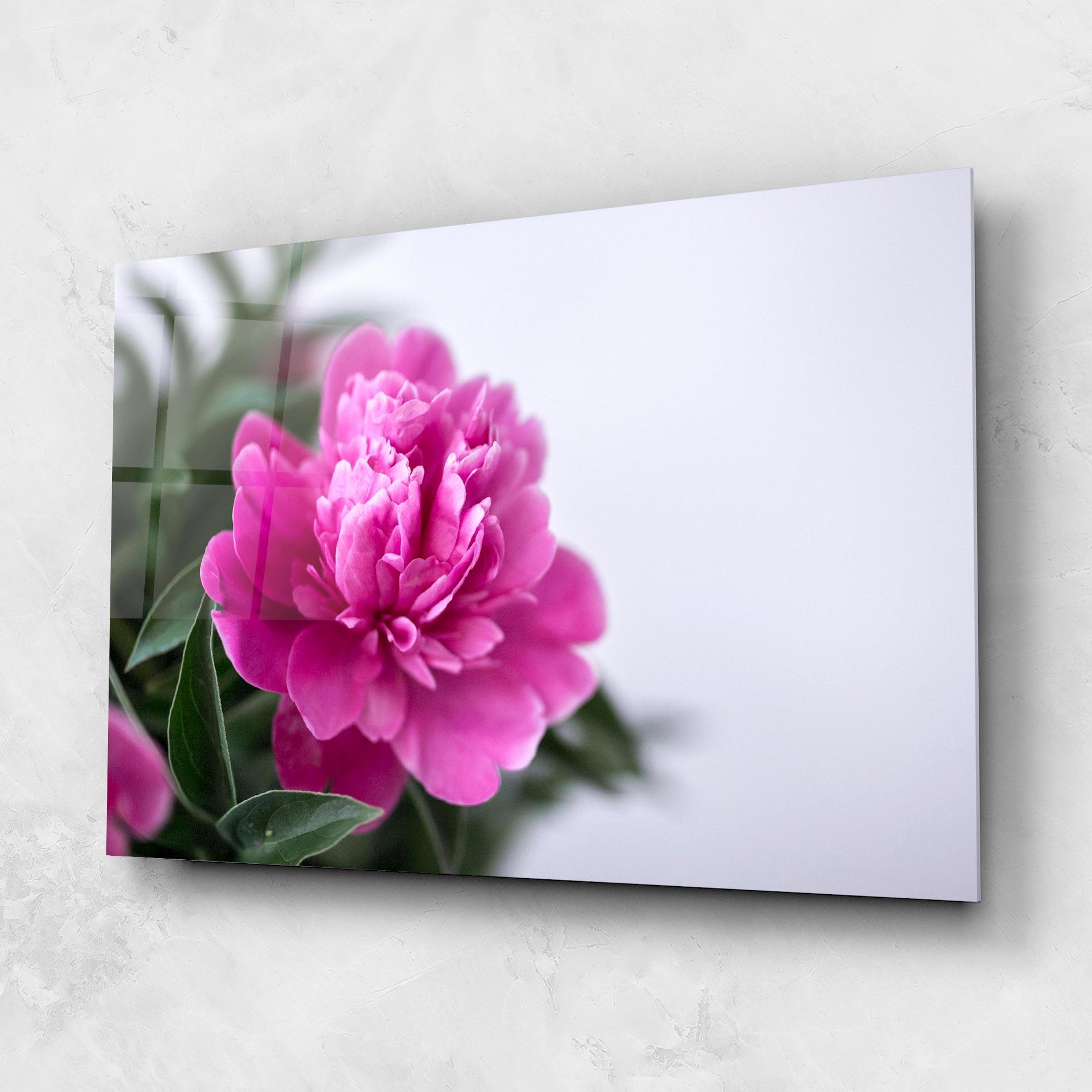Tablou Sticla Dark Pink Peony mockup 1