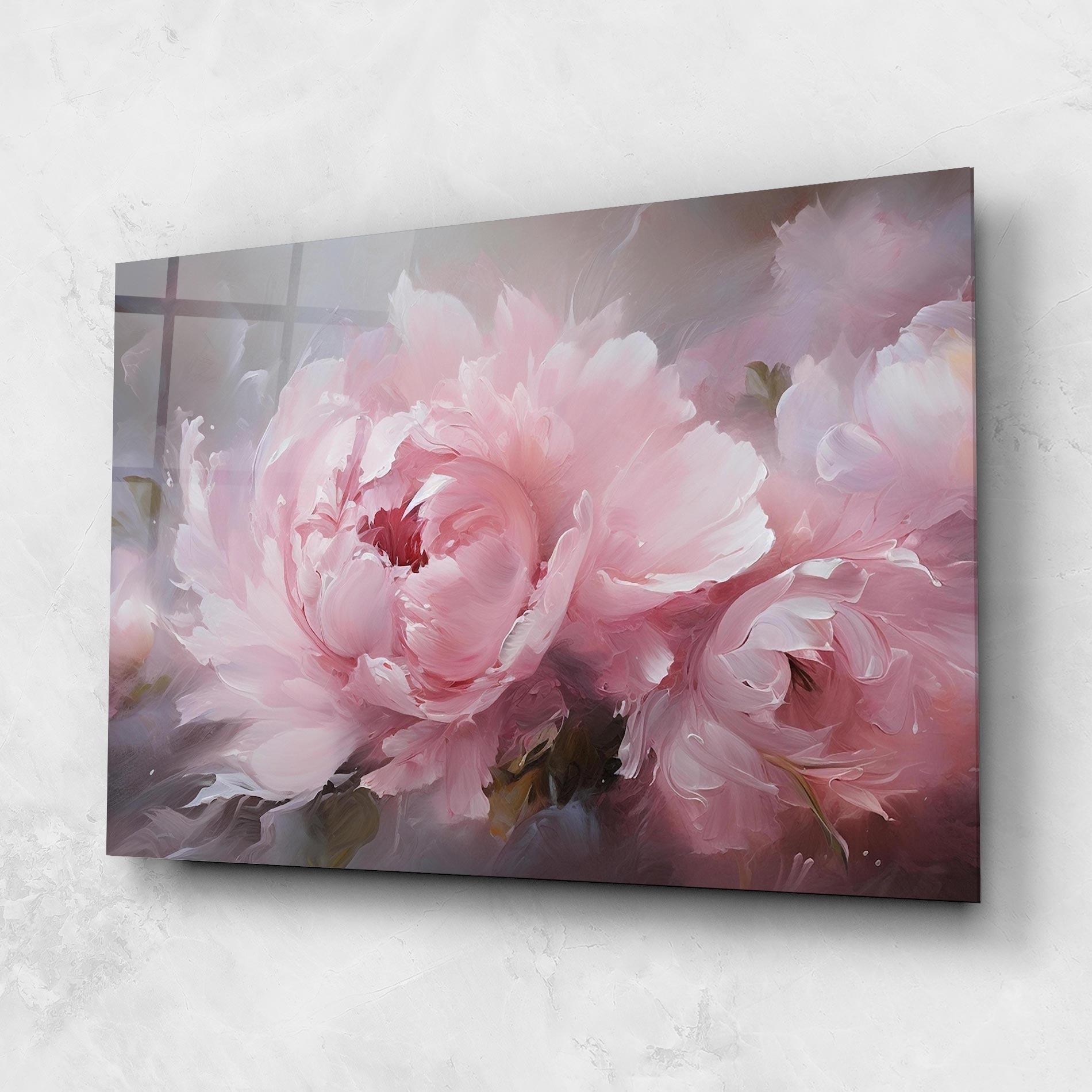 Tablou Sticla Dreamy Painting Peony mockup 1