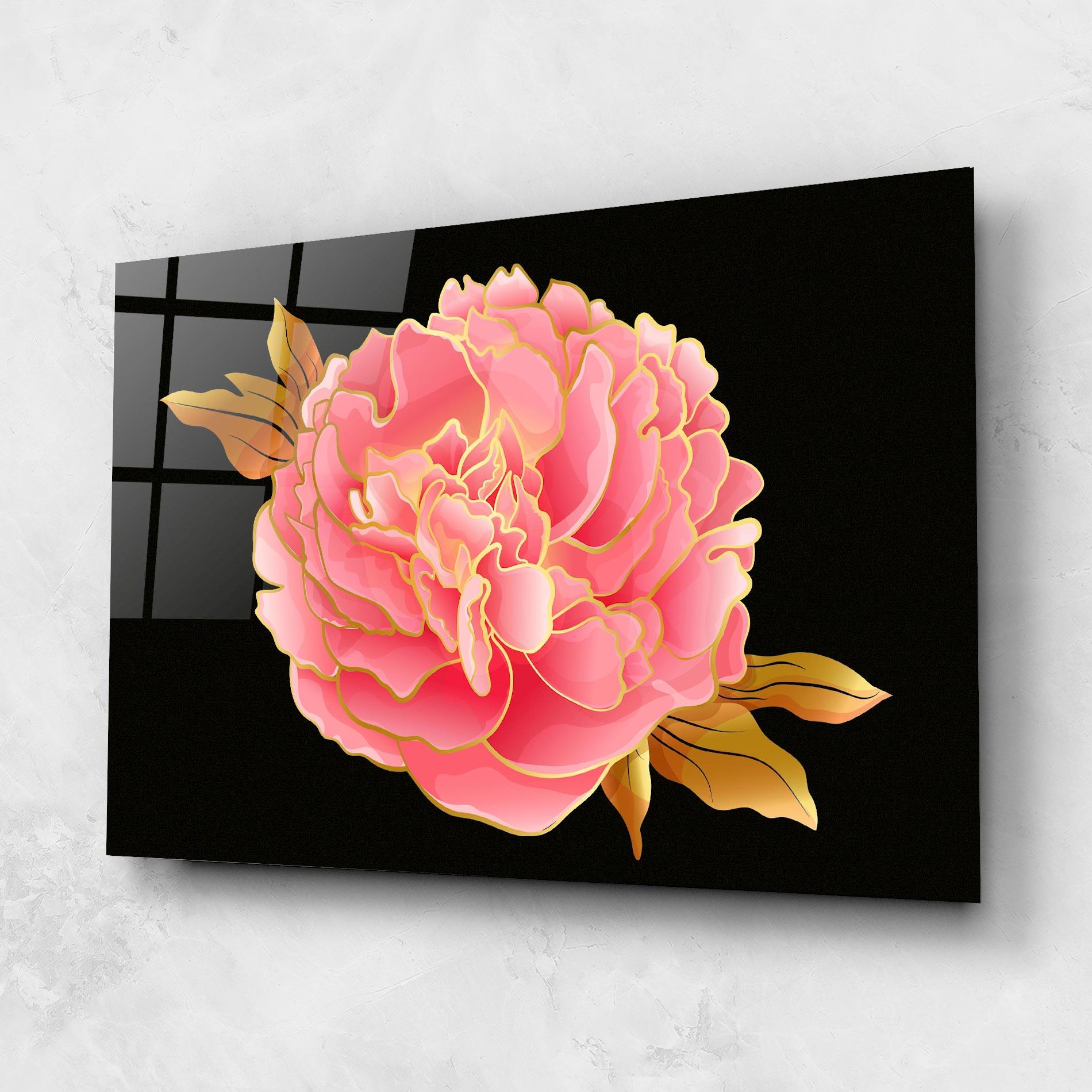 Tablou Sticla Gold Pinkk Peony mockup 1