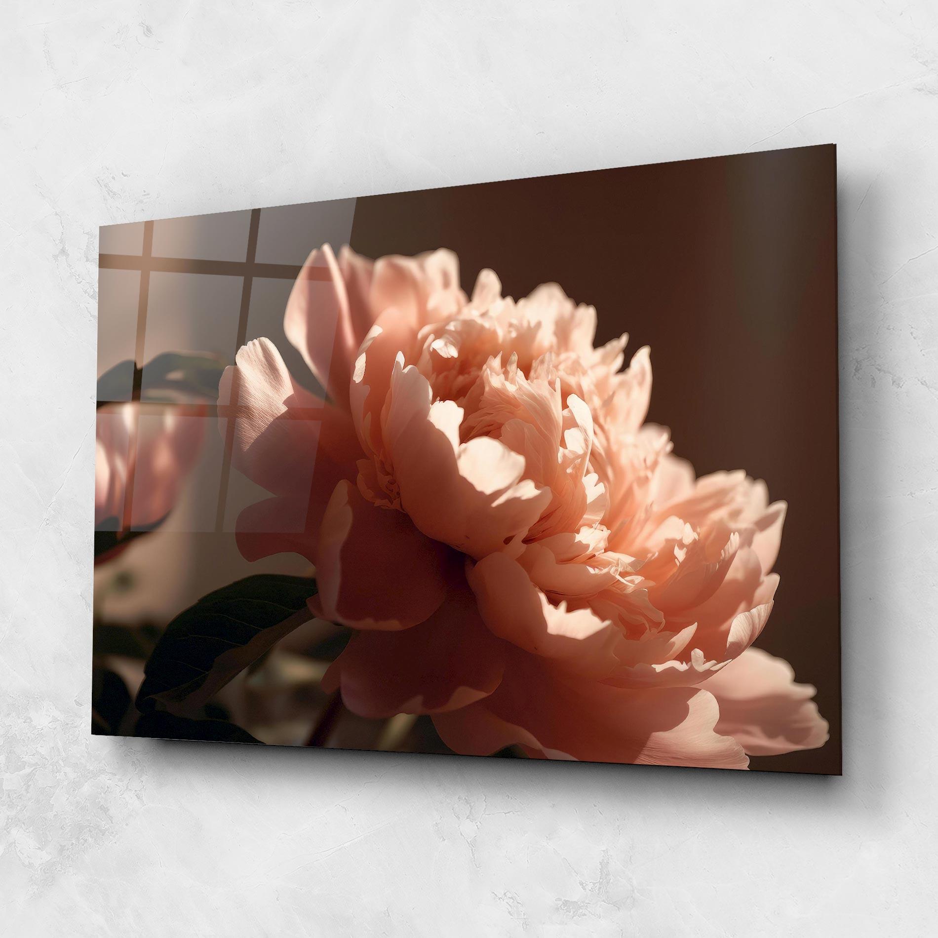 Tablou Sticla Light Orange Peony View mockup 1