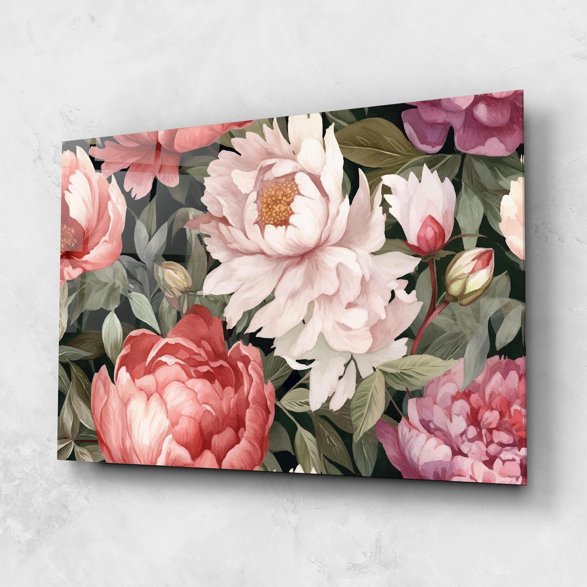Tablou Sticla Light Peony Art mockup 1