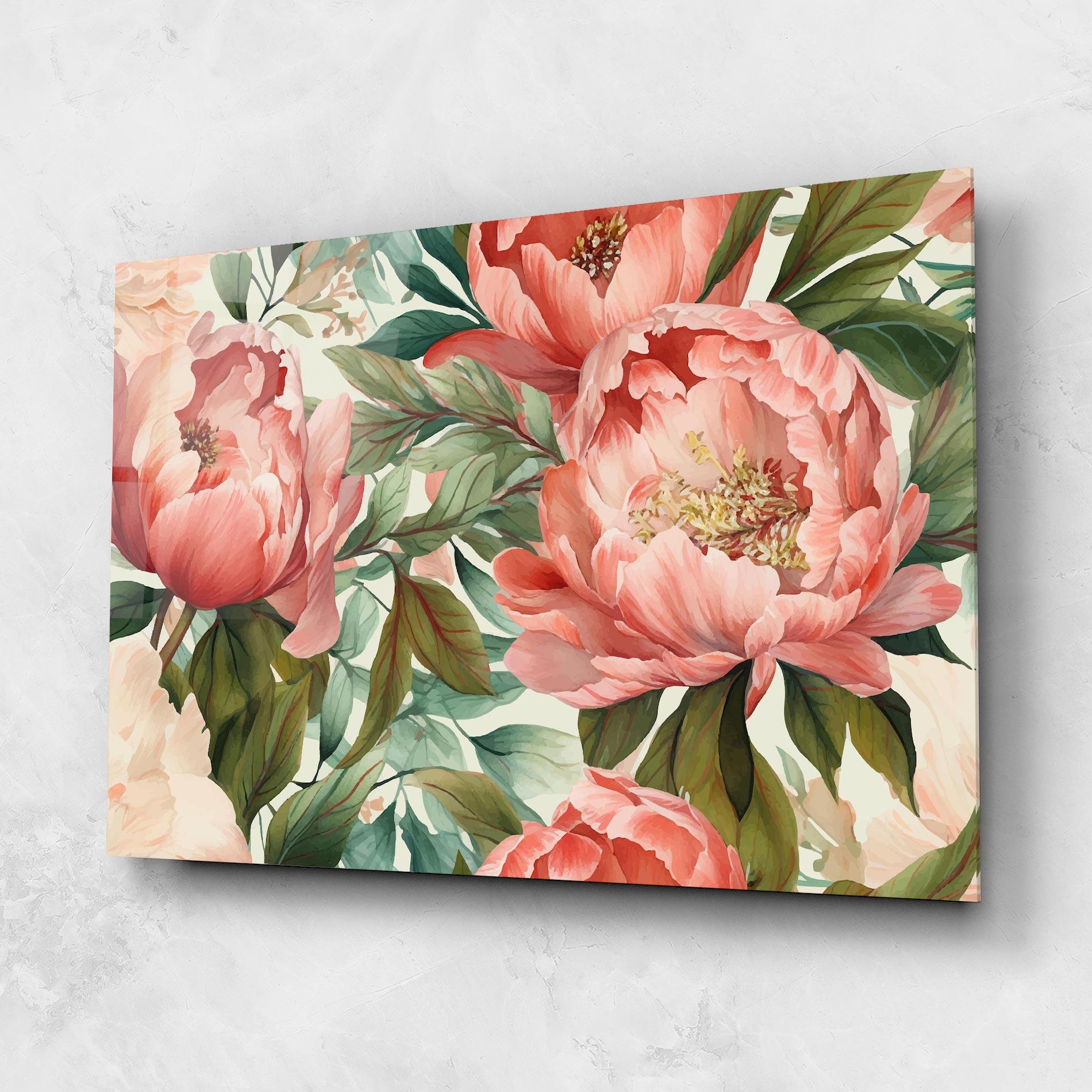 Tablou Sticla Light Red Peony mockup 1