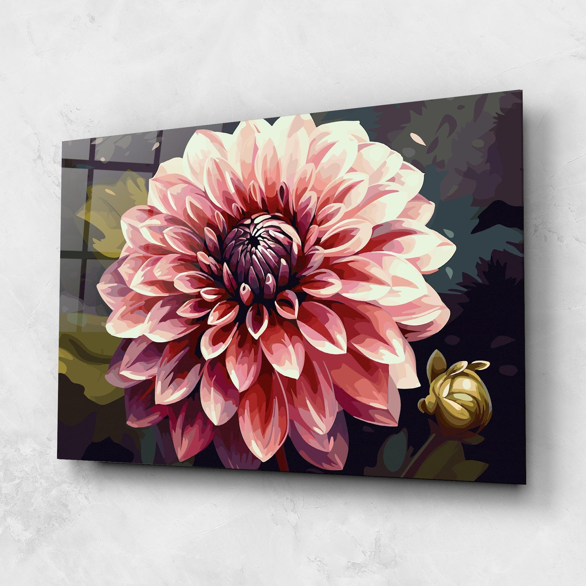 Tablou Sticla Open Pink Flower mockup 1