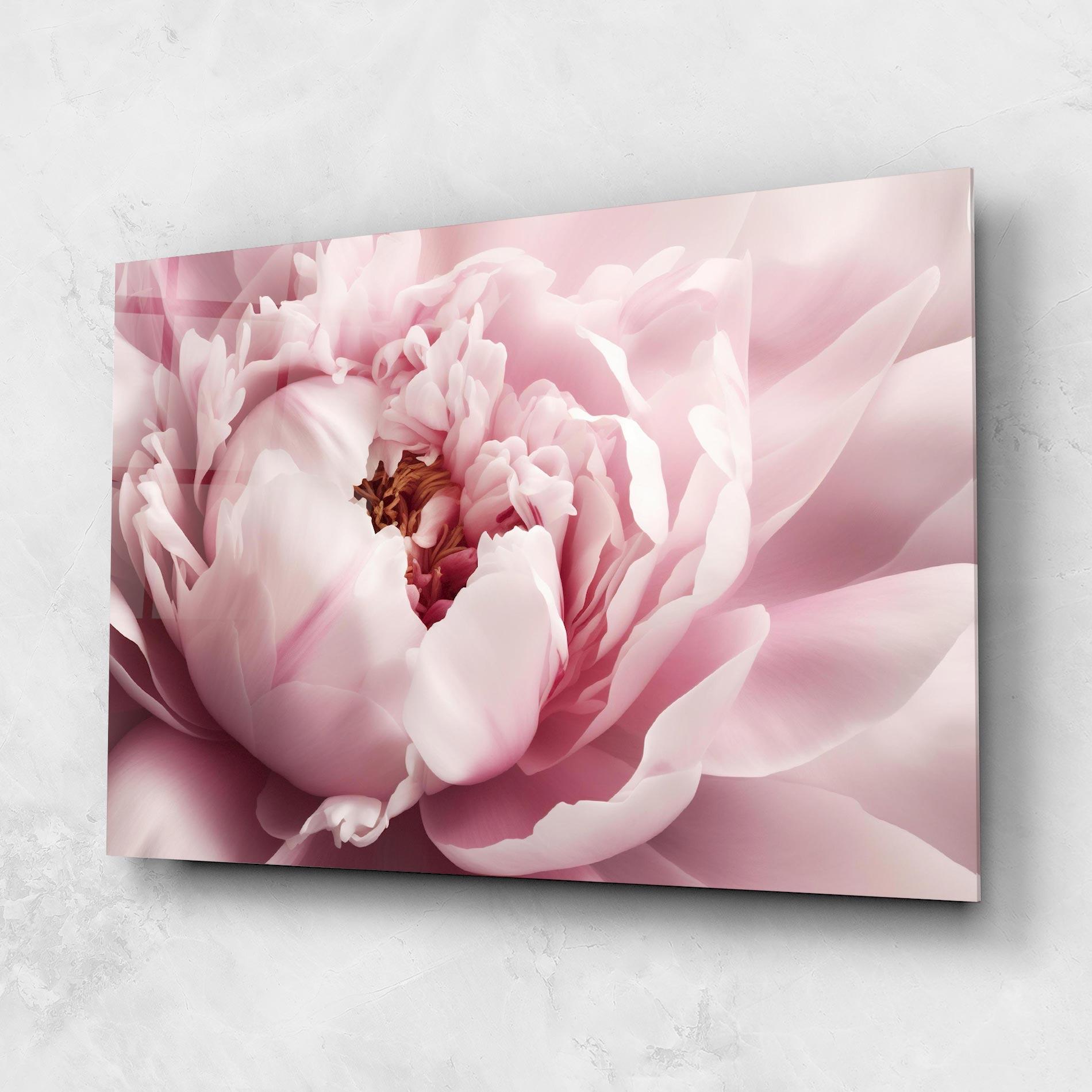 Tablou Sticla Pastel Peony Petals mockup 1