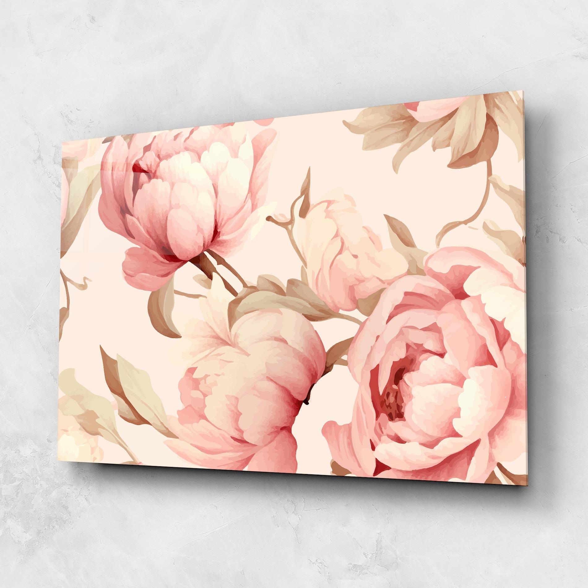 Tablou Sticla Pastel Peony mockup 1
