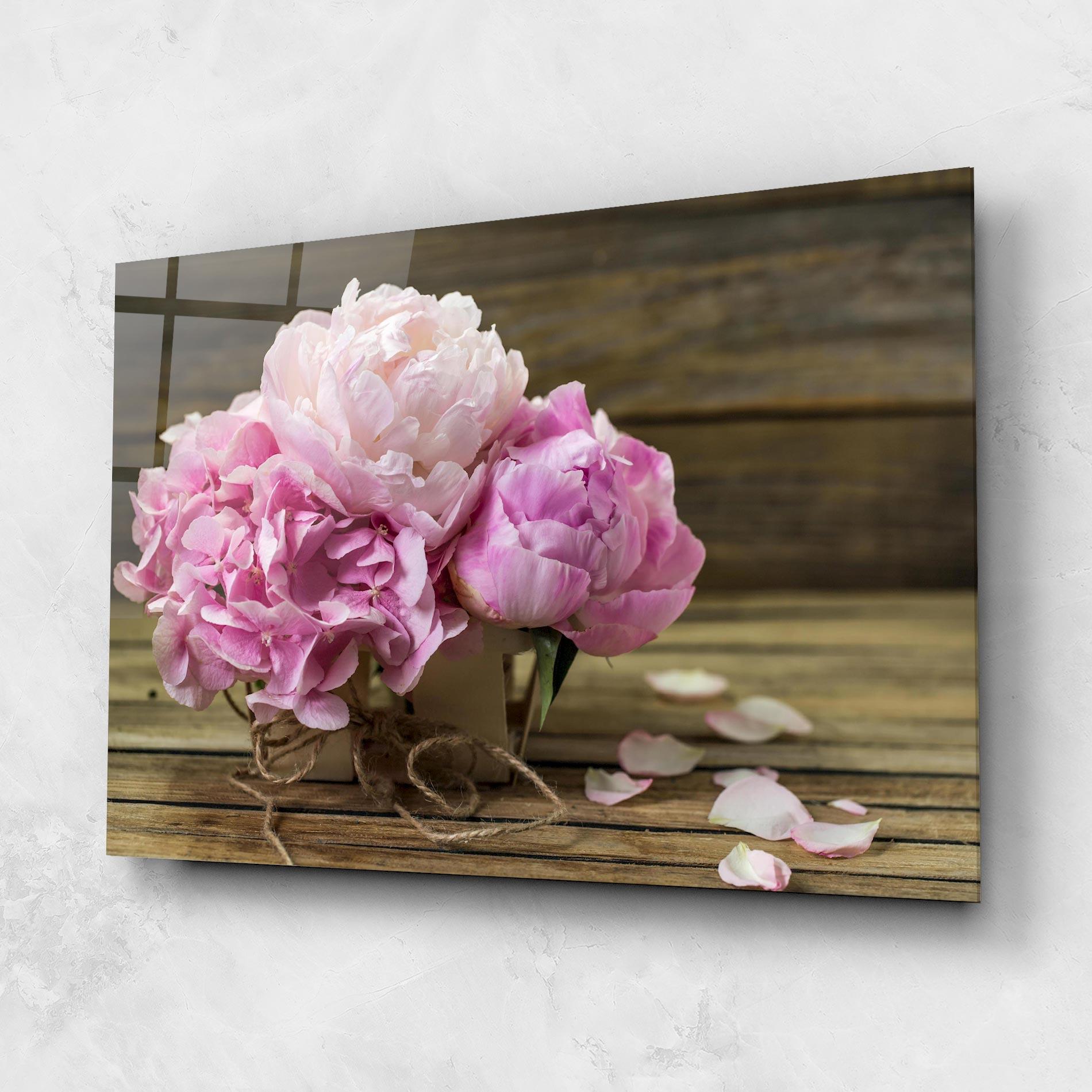 Tablou Sticla Peony On Table mockup 1