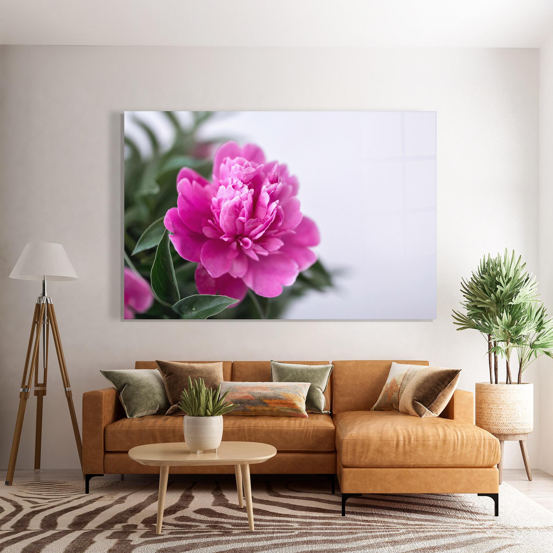 Tablou Sticla Dark Pink Peony mockup 7