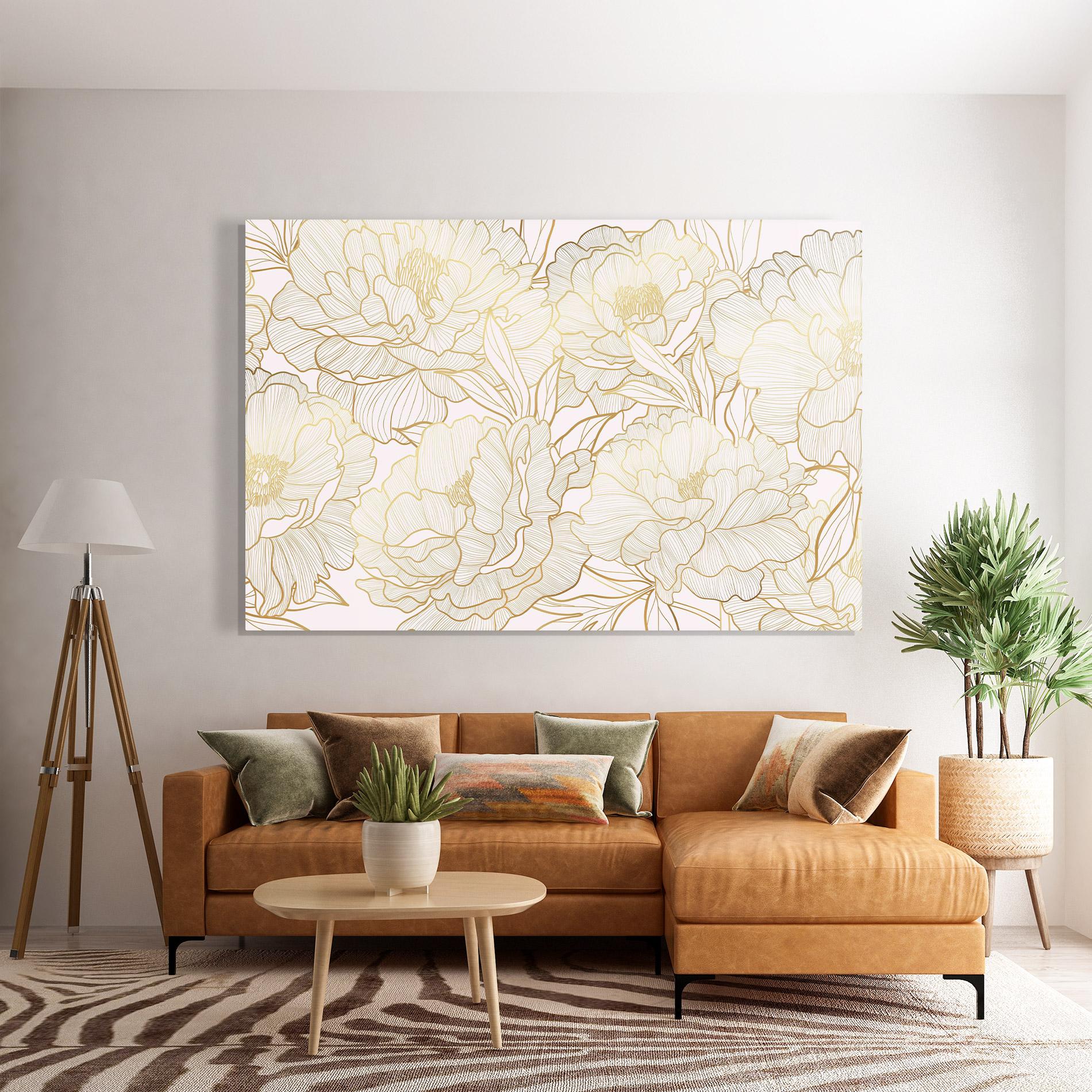 Tablou Sticla Golden Peony mockup 7