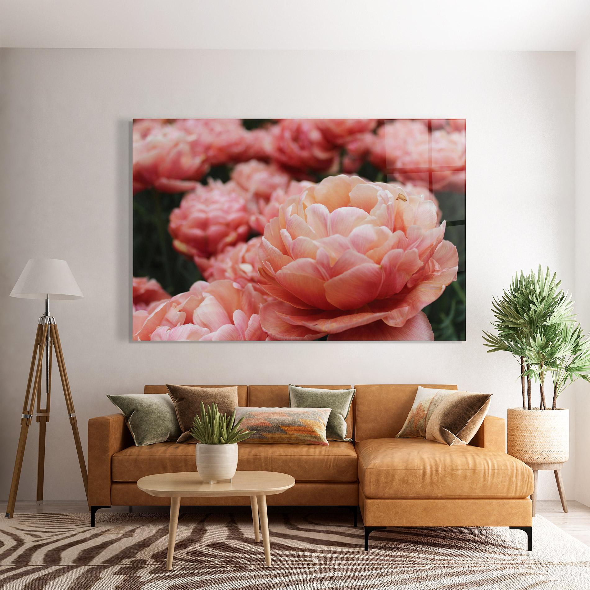 Tablou Sticla Light Orange Peony mockup 7
