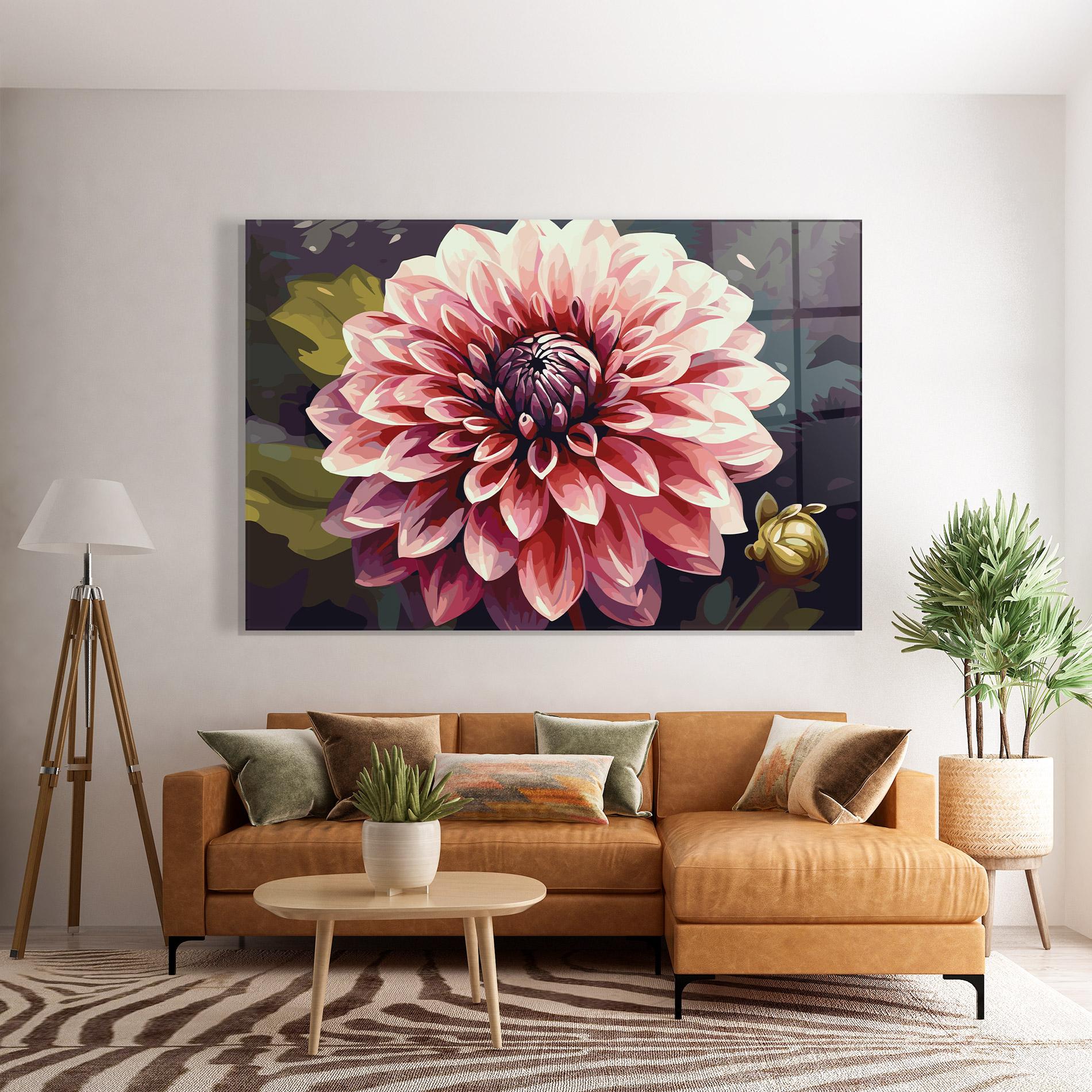 Tablou Sticla Open Pink Flower mockup 7