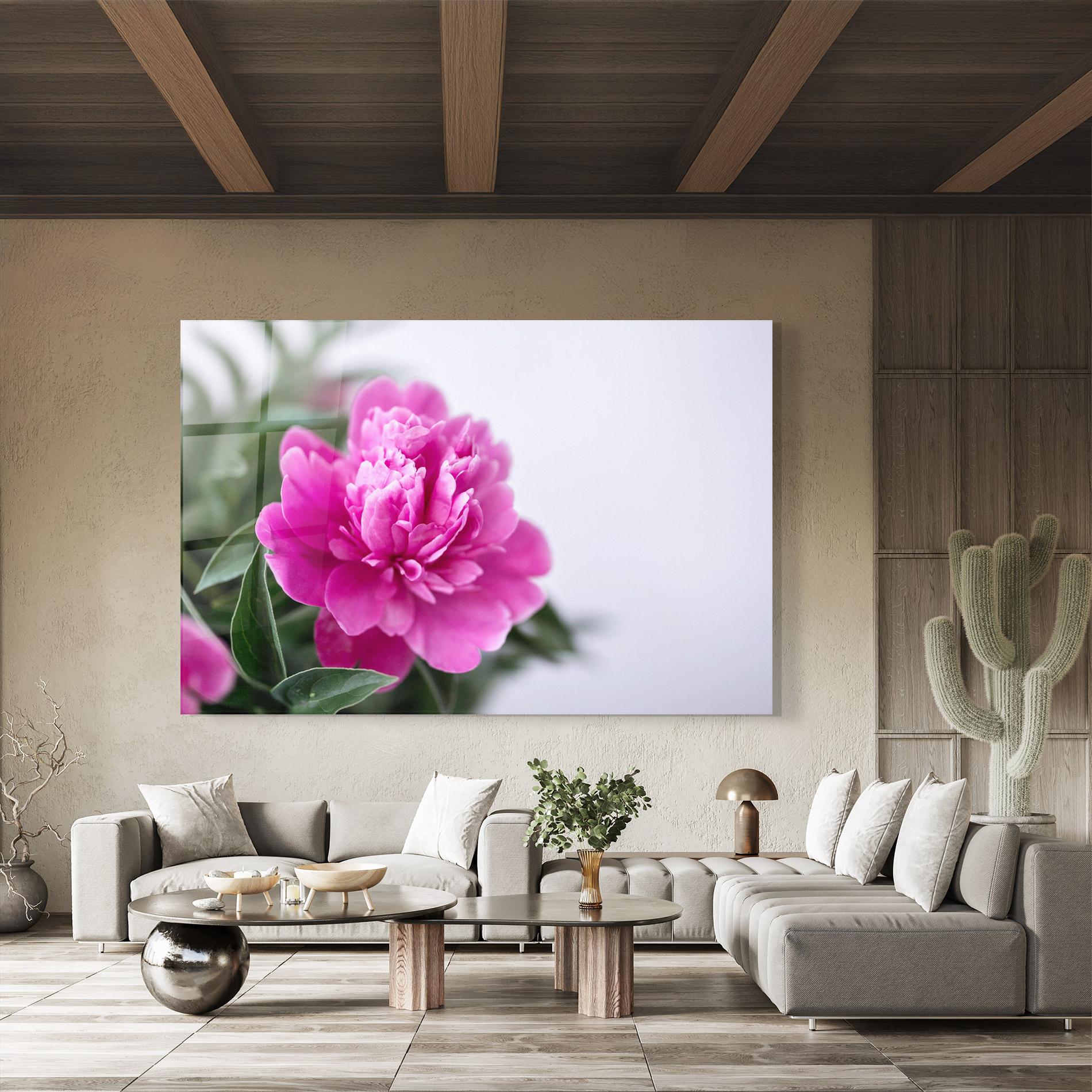 Tablou Sticla Dark Pink Peony mockup 8