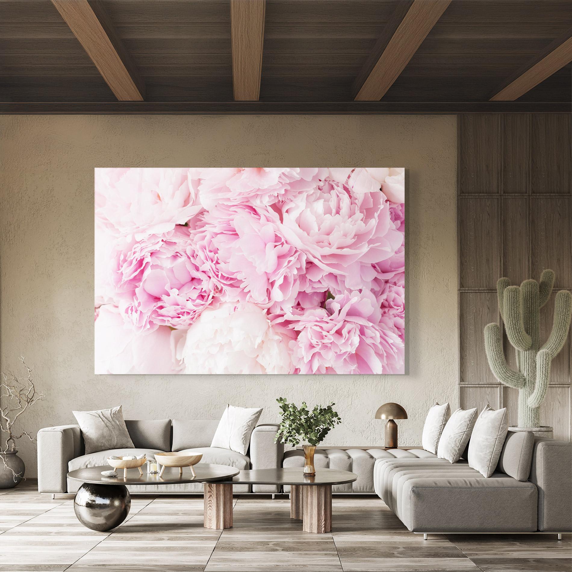 Tablou Sticla Dreamy Pink Pastel Peony mockup 8