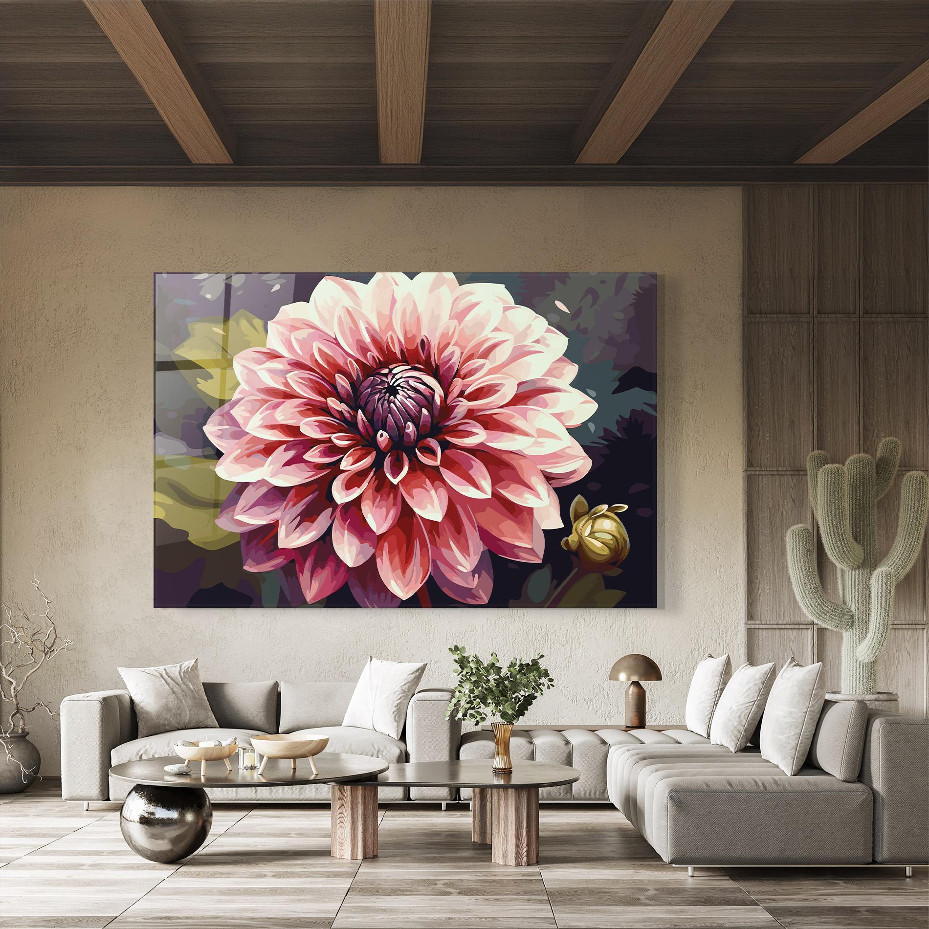 Tablou Sticla Open Pink Flower mockup 8