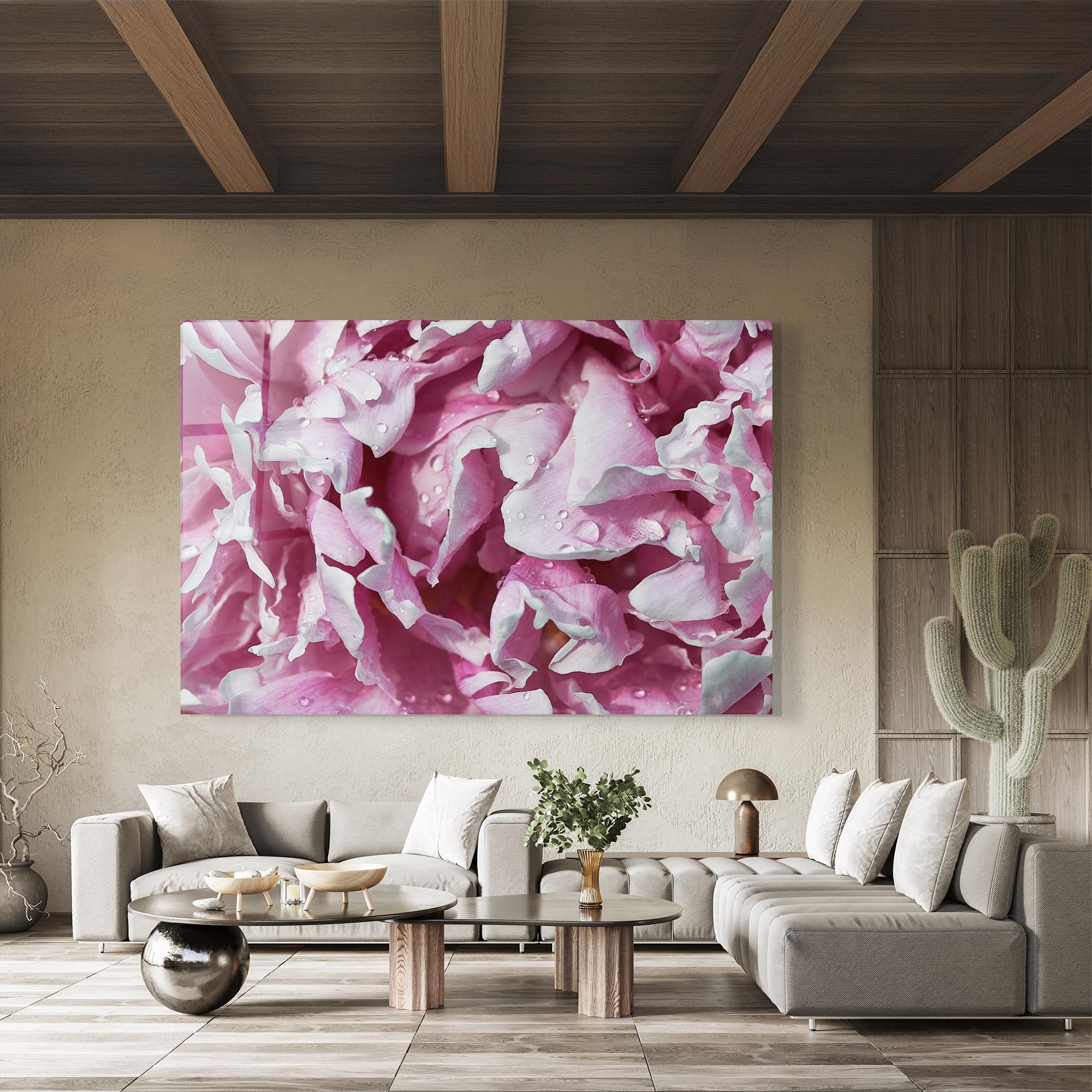 Tablou Sticla Peony Petals mockup 8