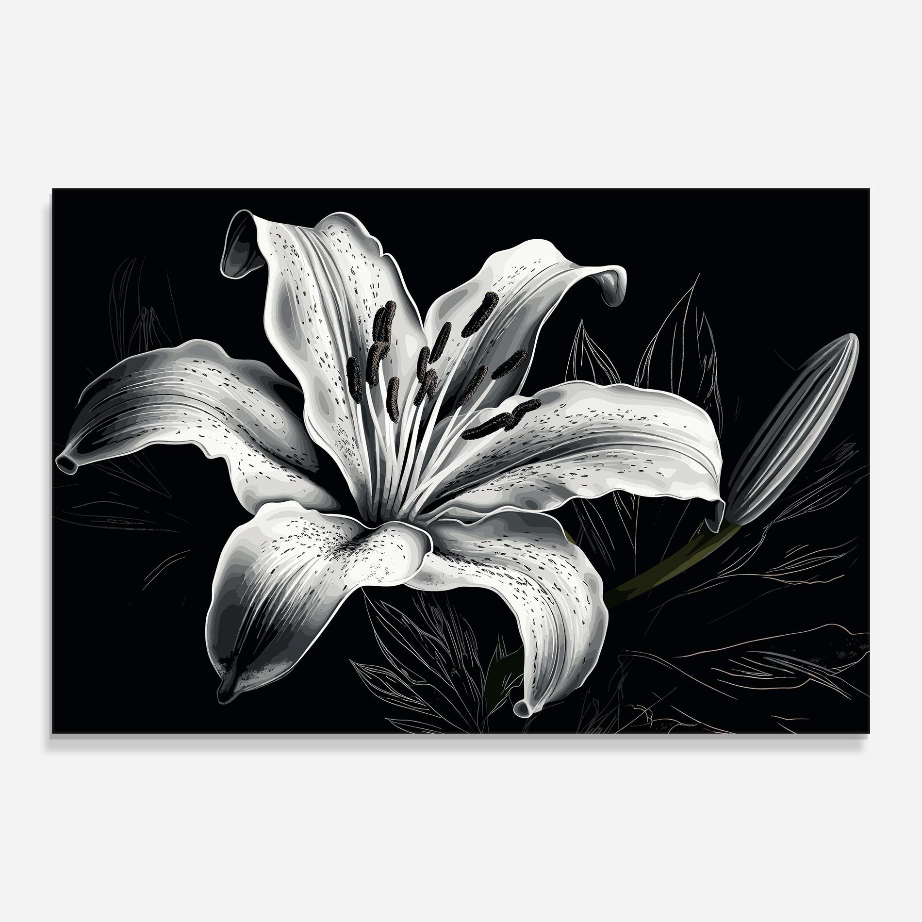 Tablou Sticla Artistic White Lily mockup 0