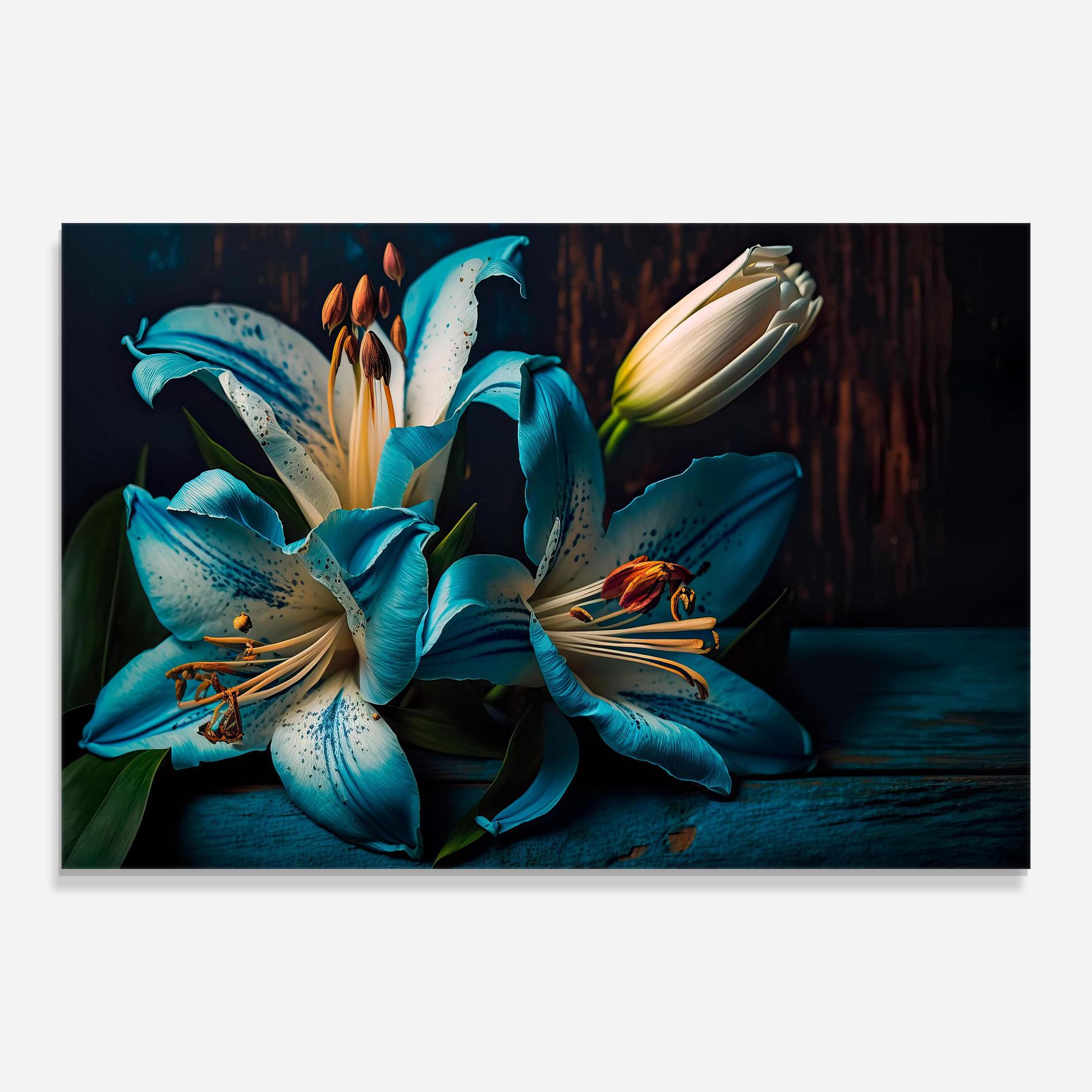 Tablou Sticla Blue Lily mockup 0