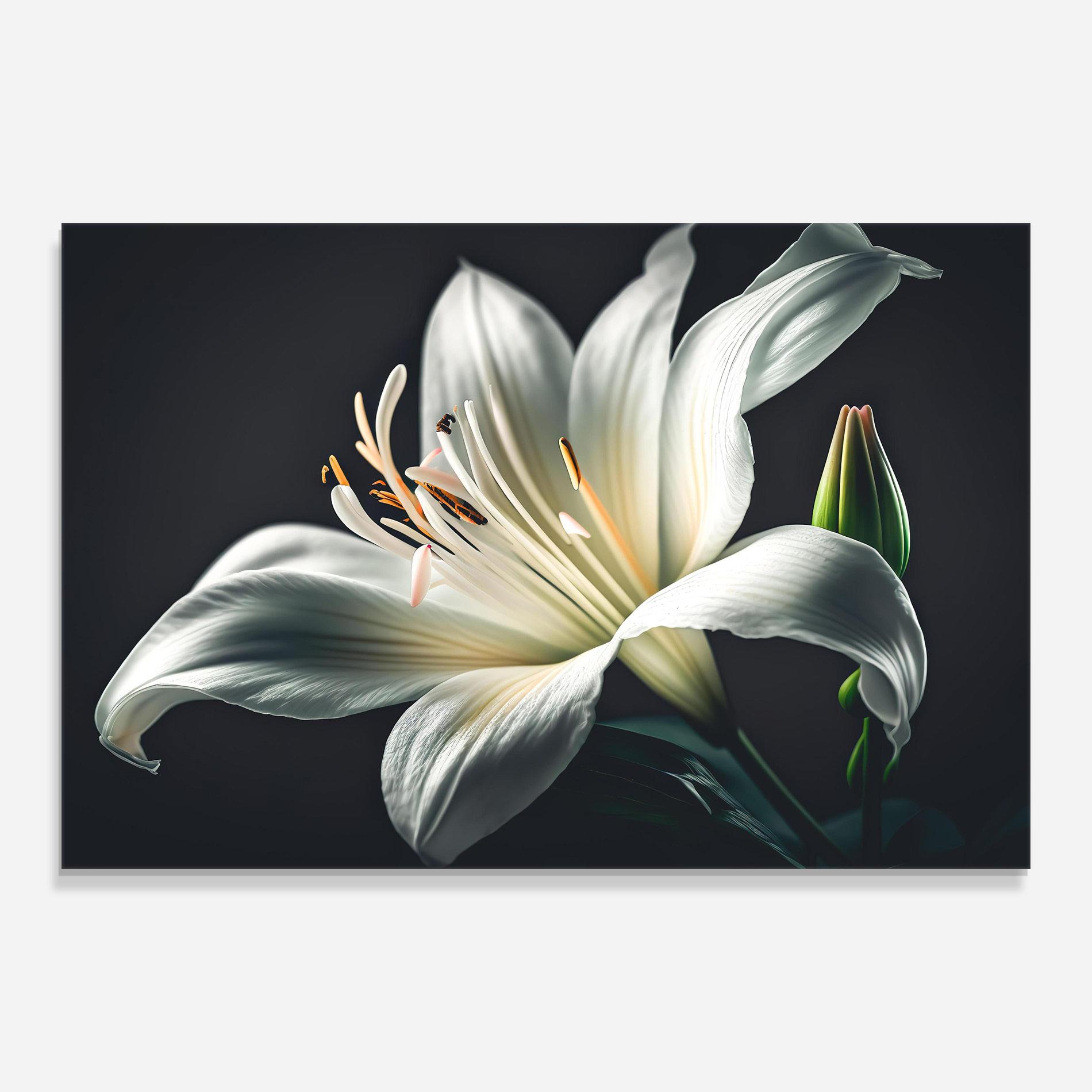 Tablou Sticla Light Grey Lily mockup 0
