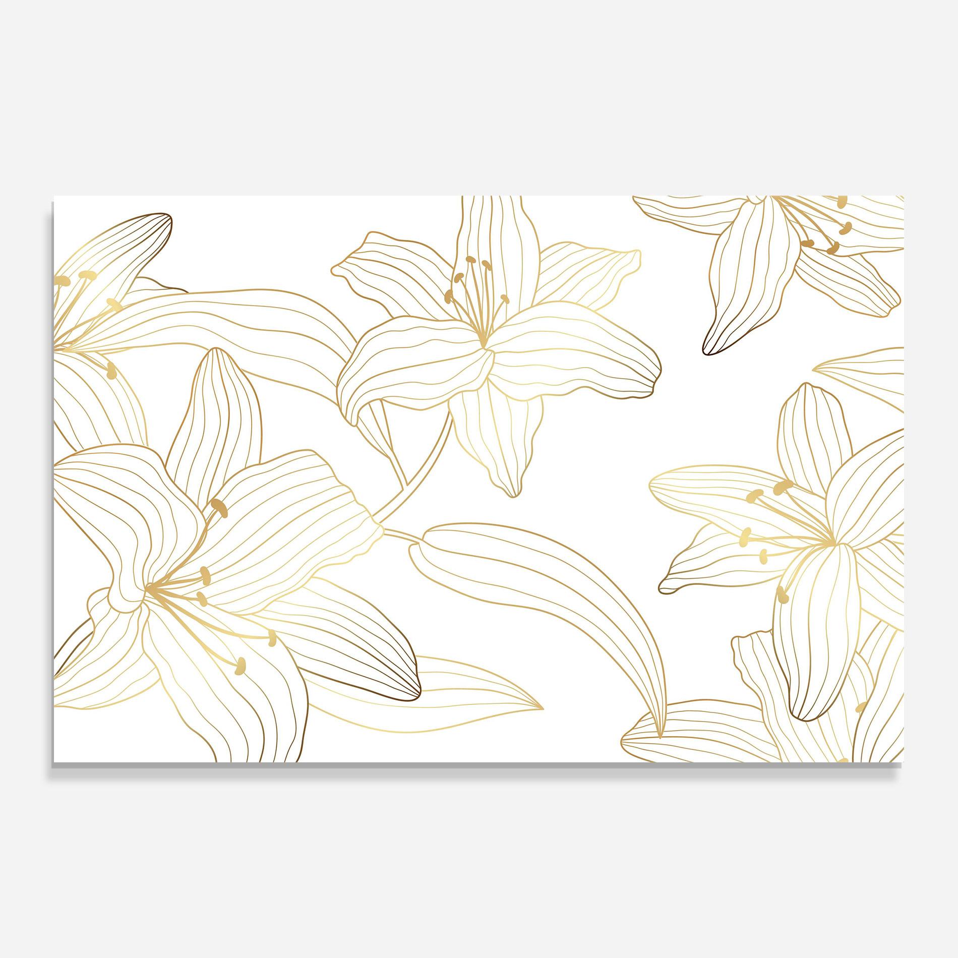 Tablou Sticla Luxury Golden Lily mockup 0