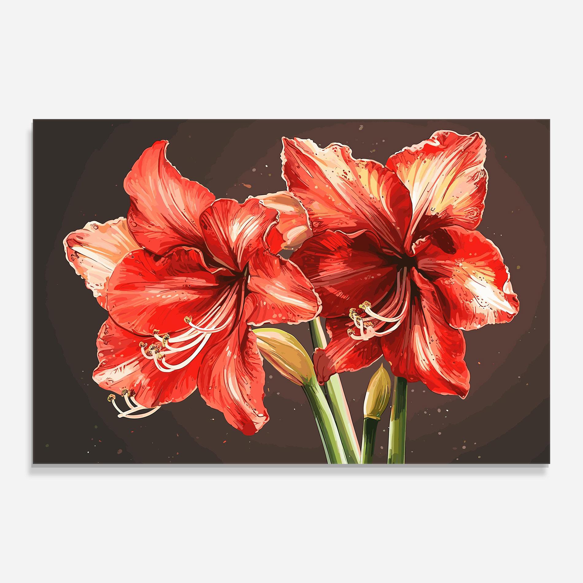Tablou Sticla Orange Pretty Lily mockup 0