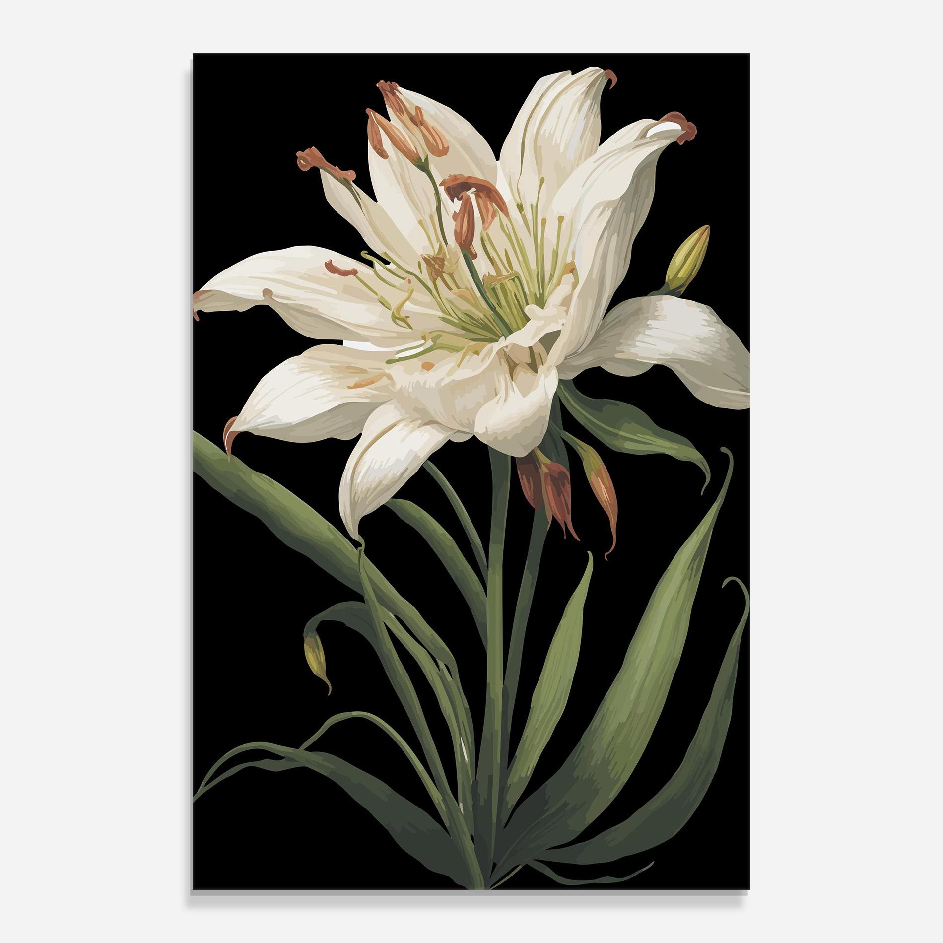 Tablou Sticla Columbia White Lily mockup 0