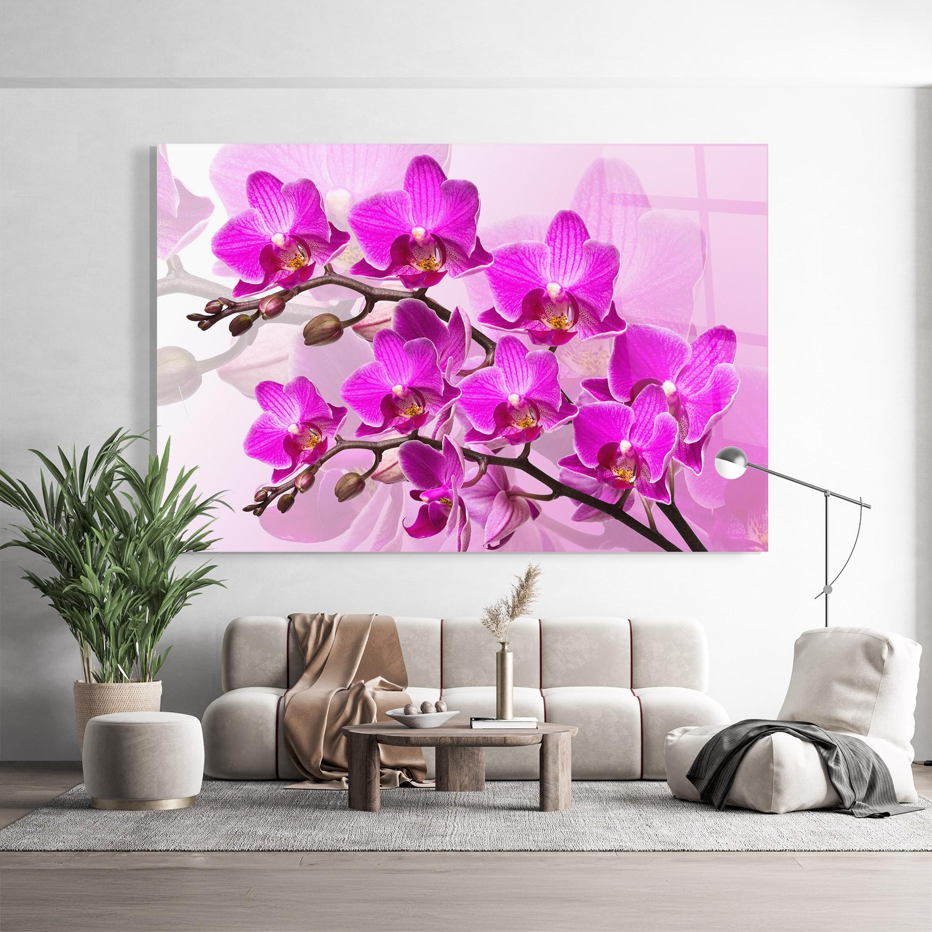 Tablou Sticla Flori Roz mockup 9