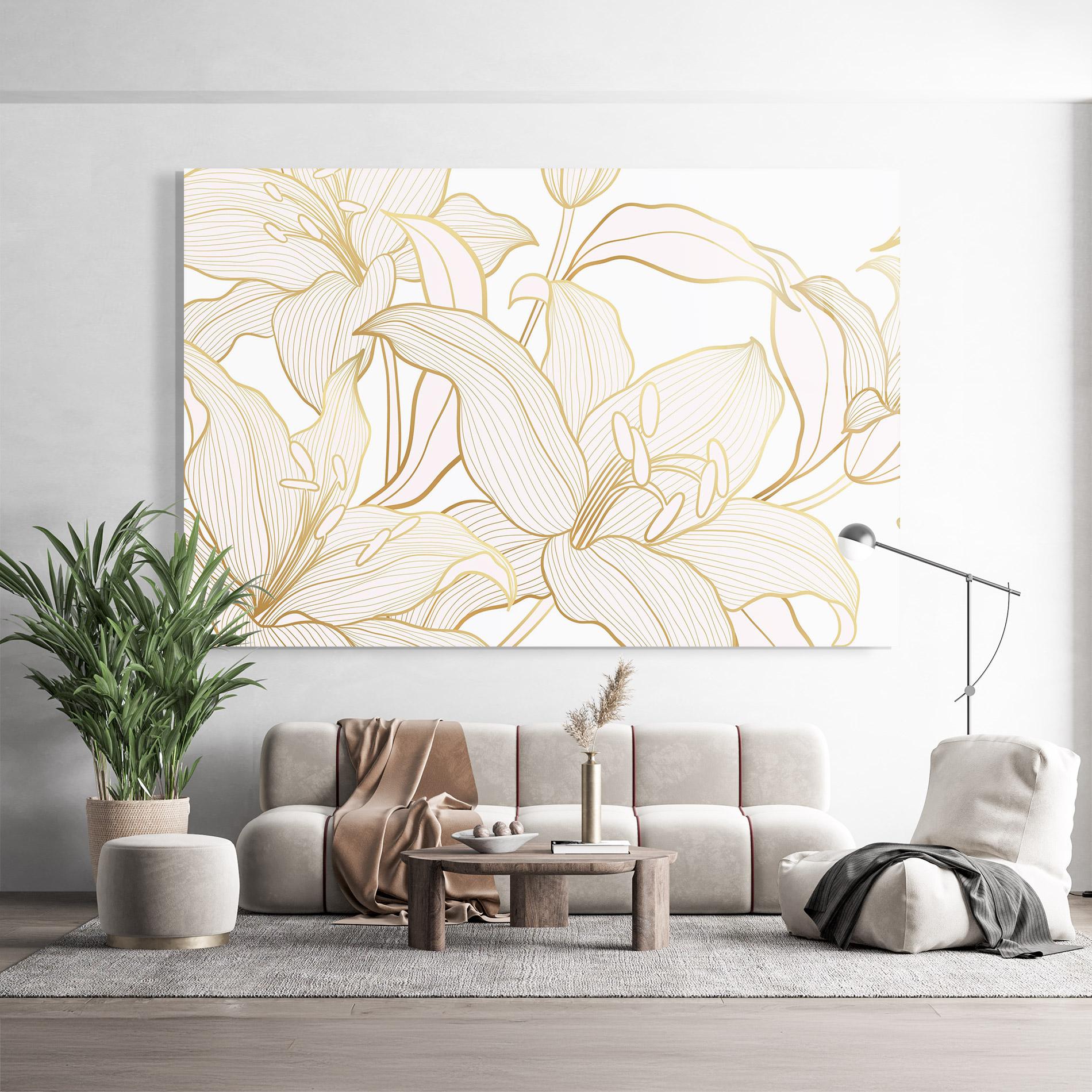 Tablou Sticla Gold Lily mockup 9