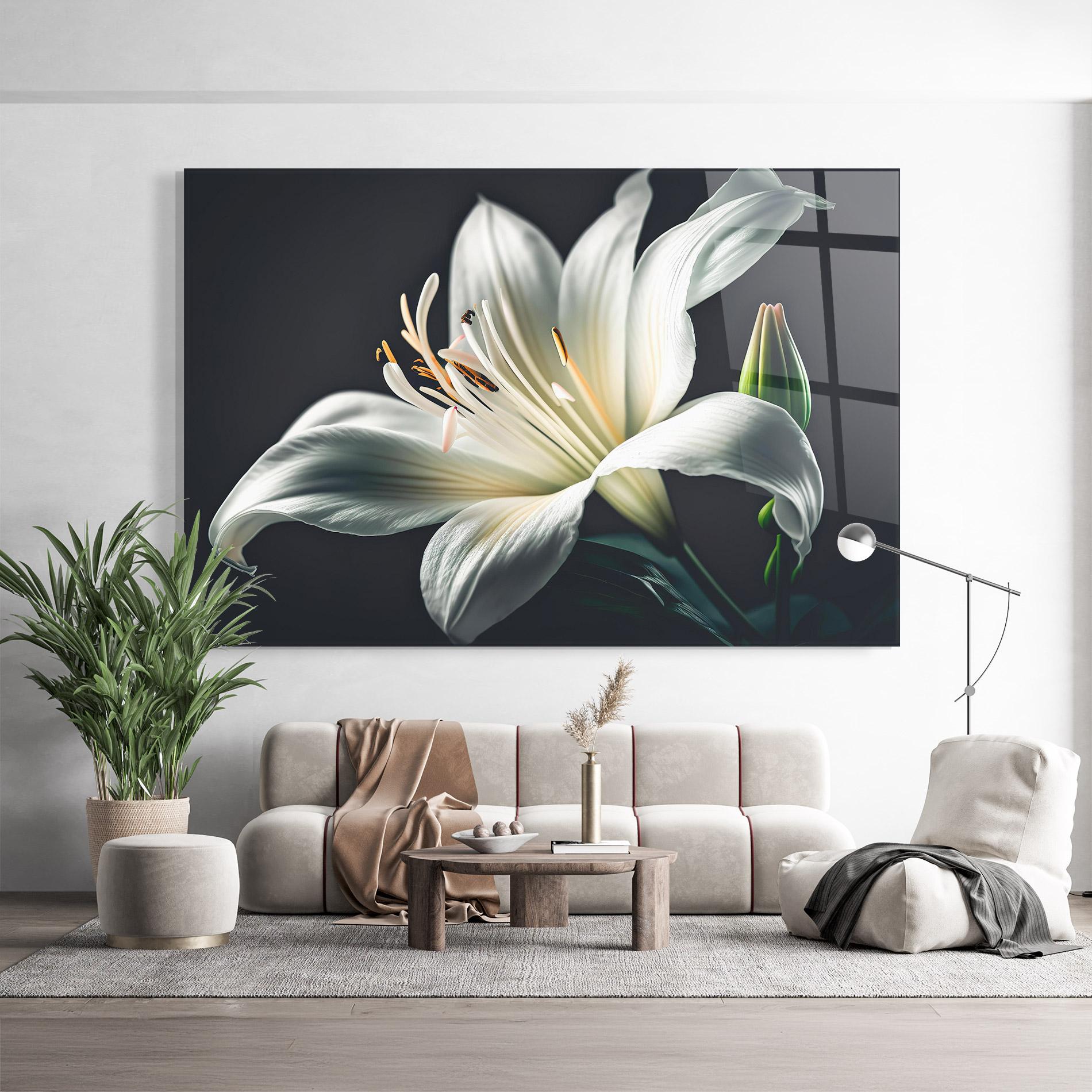 Tablou Sticla Light Grey Lily mockup 9