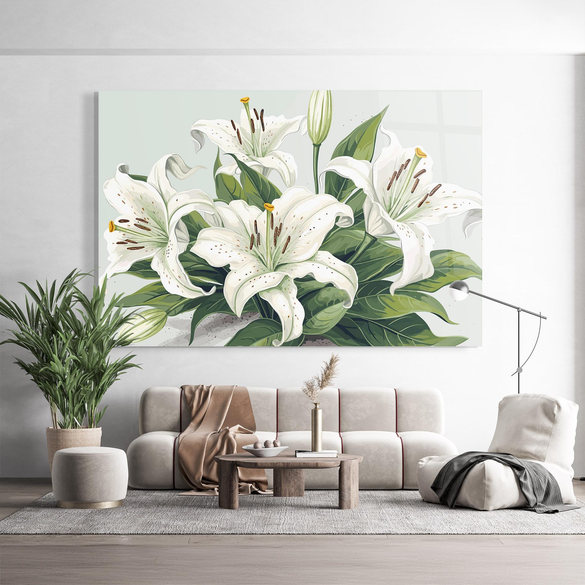 Tablou Sticla Light Lily Art mockup 9