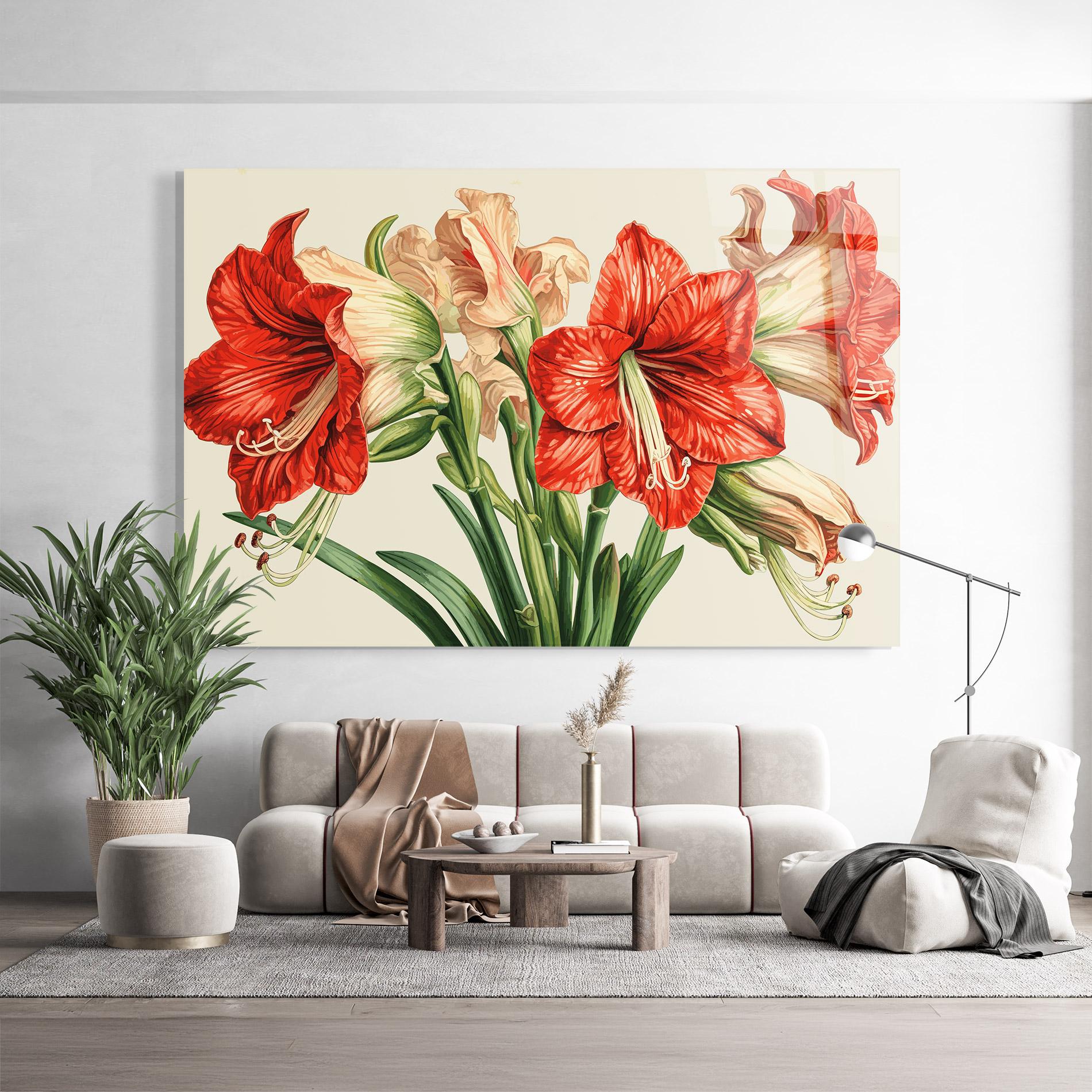 Tablou Sticla Orange Cream Lily mockup 9