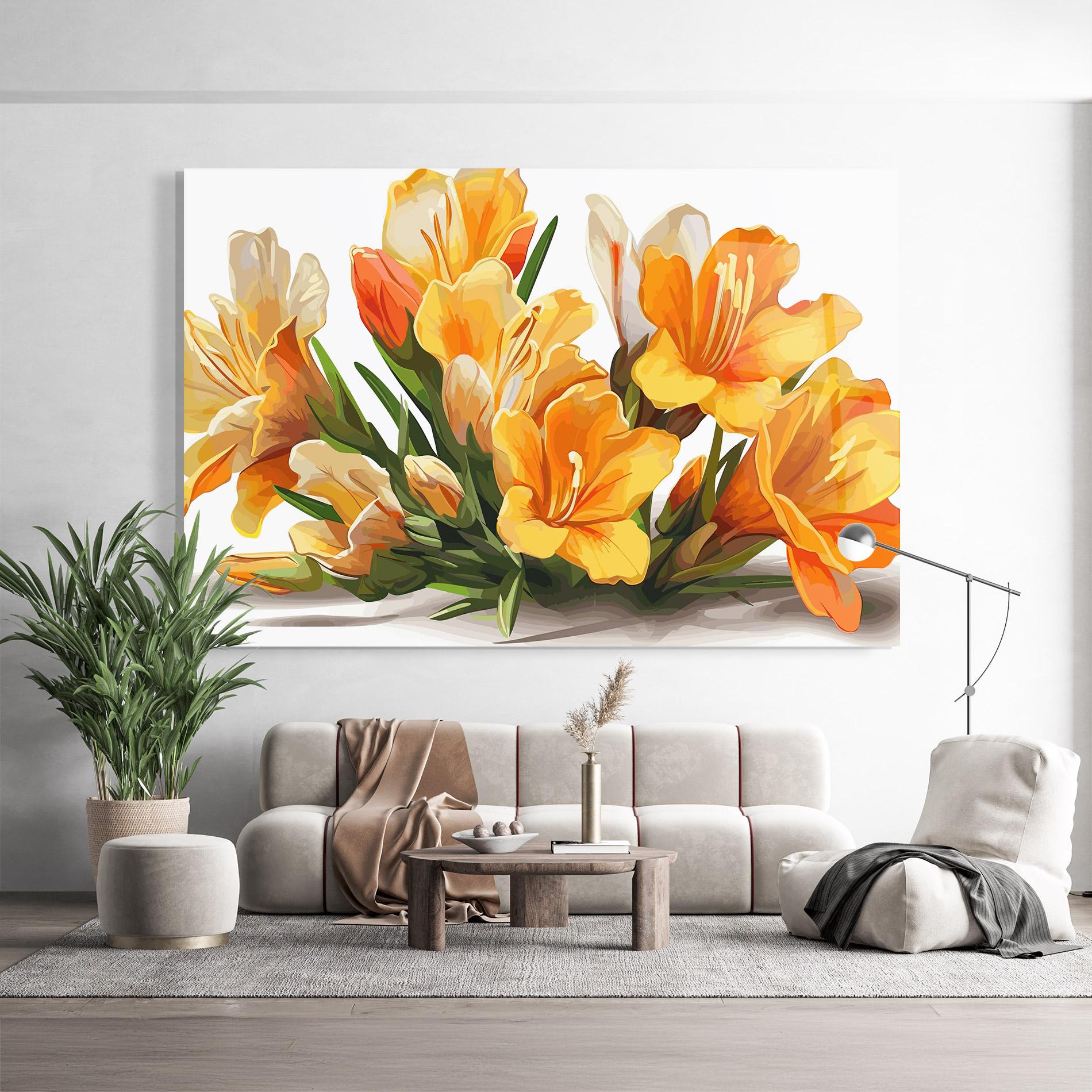 Tablou Sticla Orange Lily Art mockup 9
