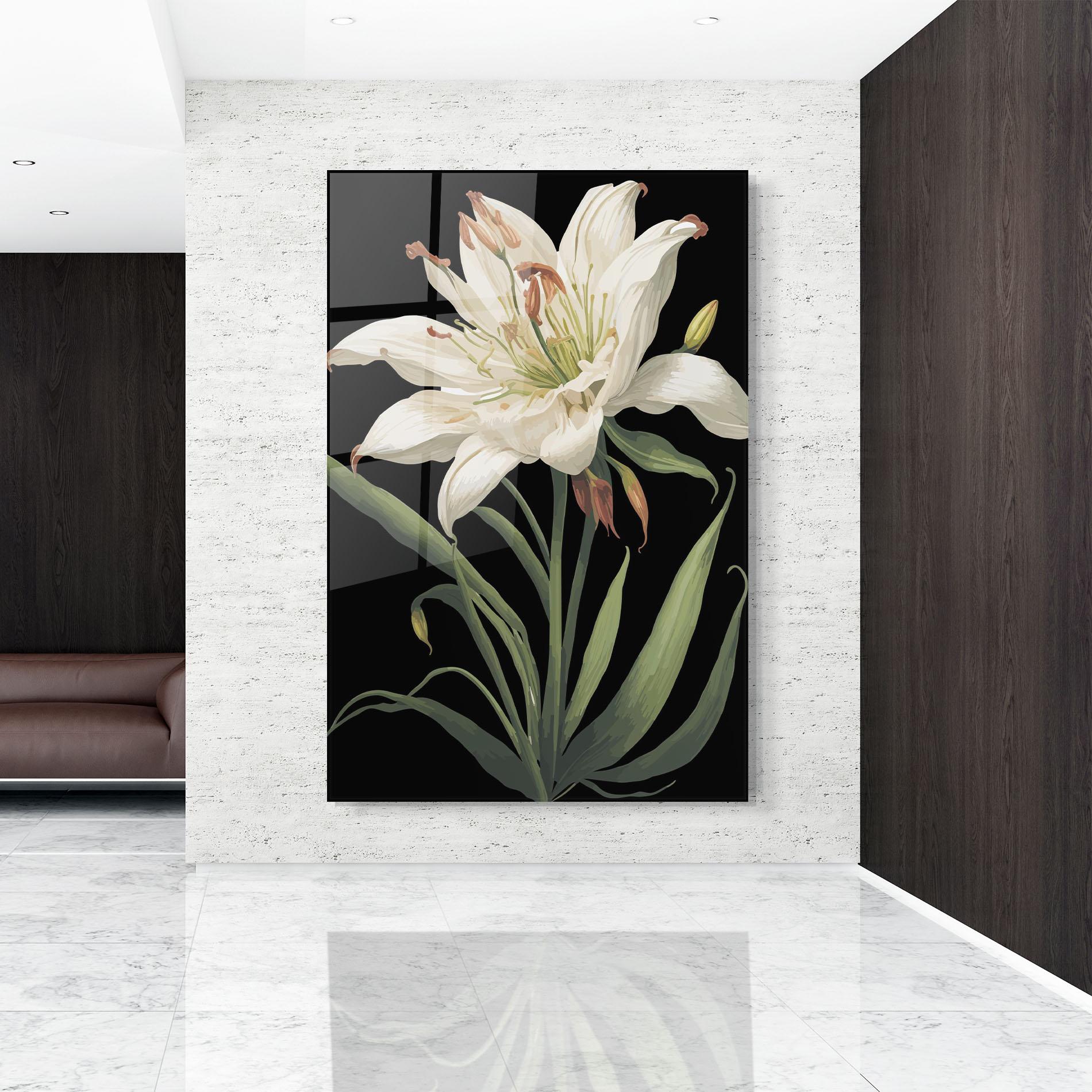 Tablou Sticla Columbia White Lily mockup 9