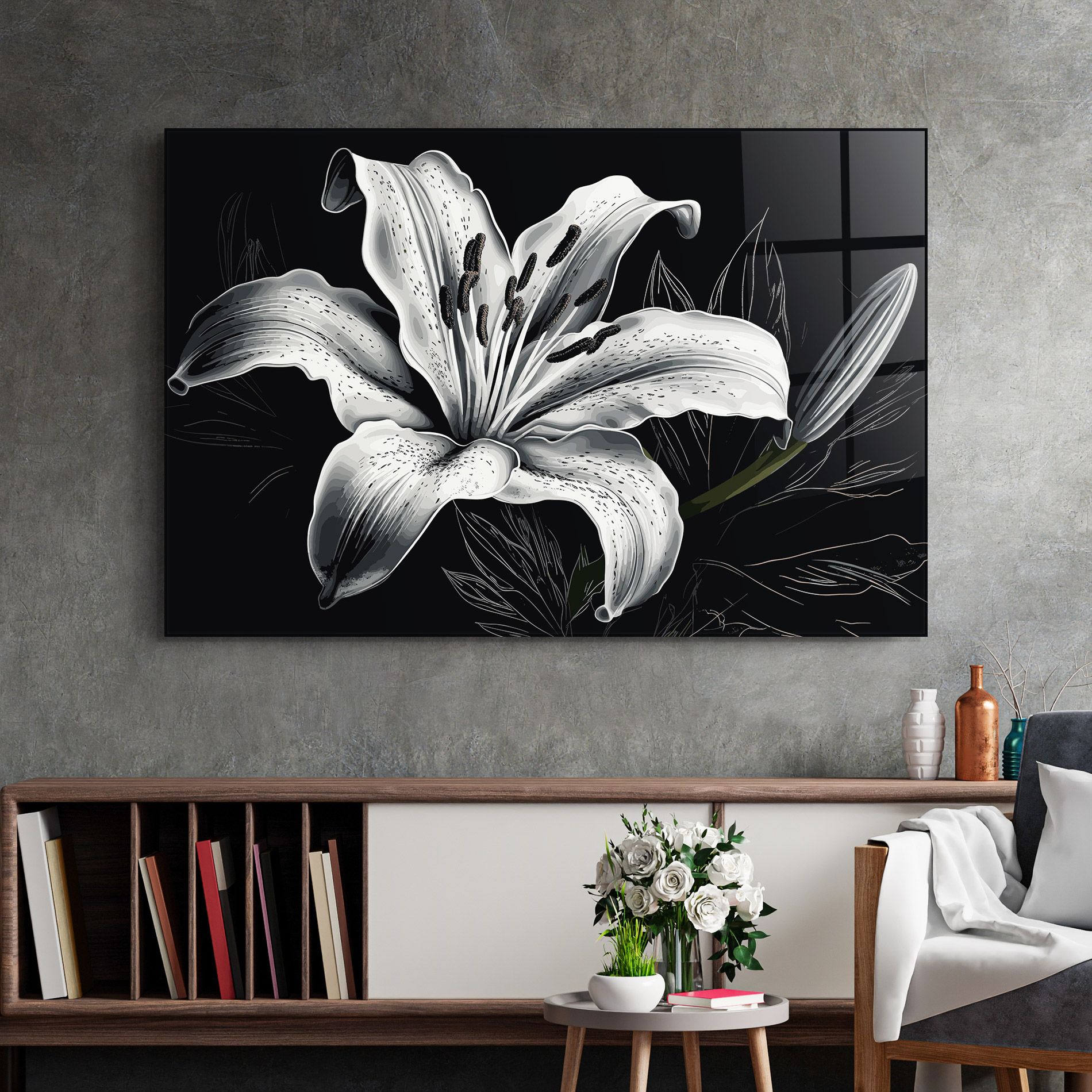 Artistic White Lily mockup 2