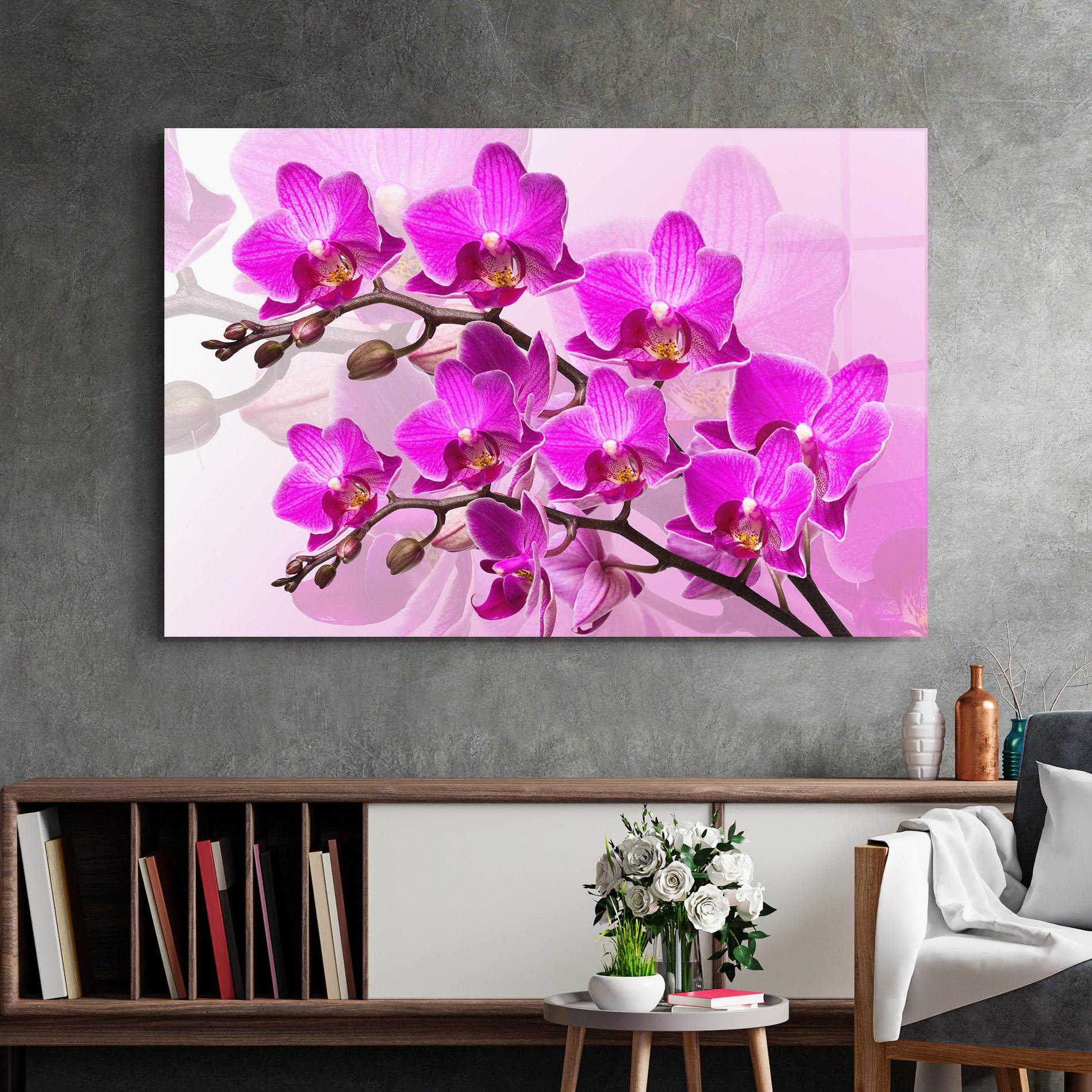 Tablou Sticla Flori Roz mockup 2