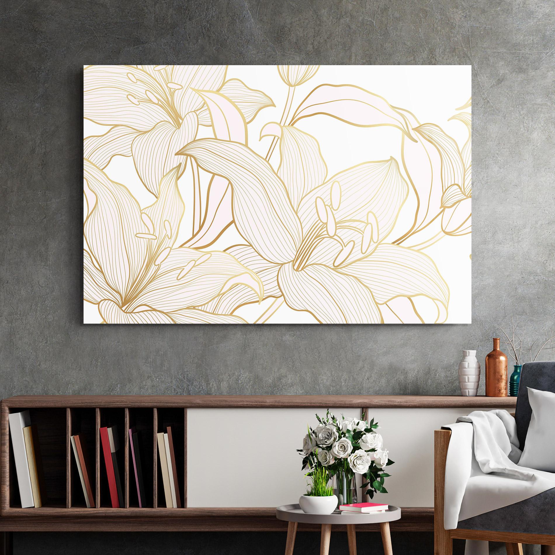 Tablou Sticla Gold Lily mockup 2