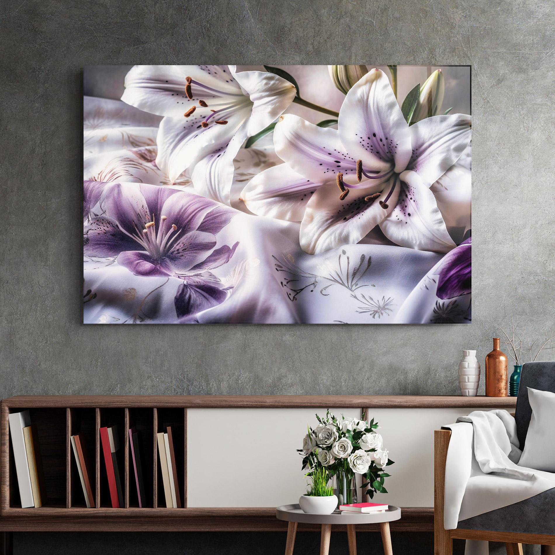 Tablou Sticla Light Purple Lily mockup 2