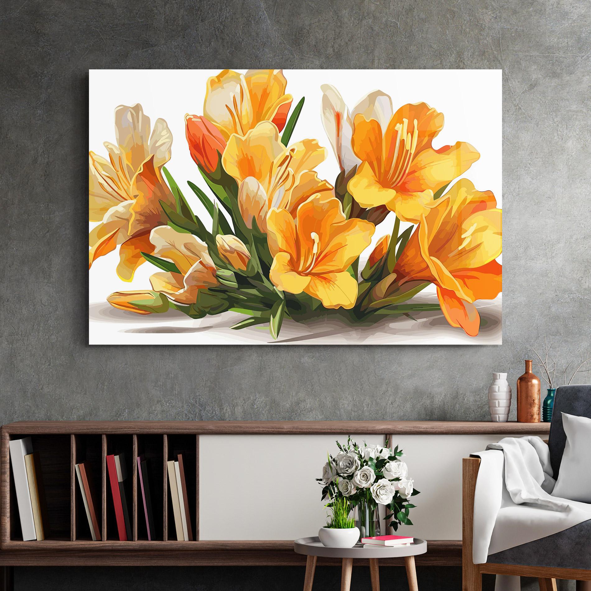 Tablou Sticla Orange Lily Art mockup 2