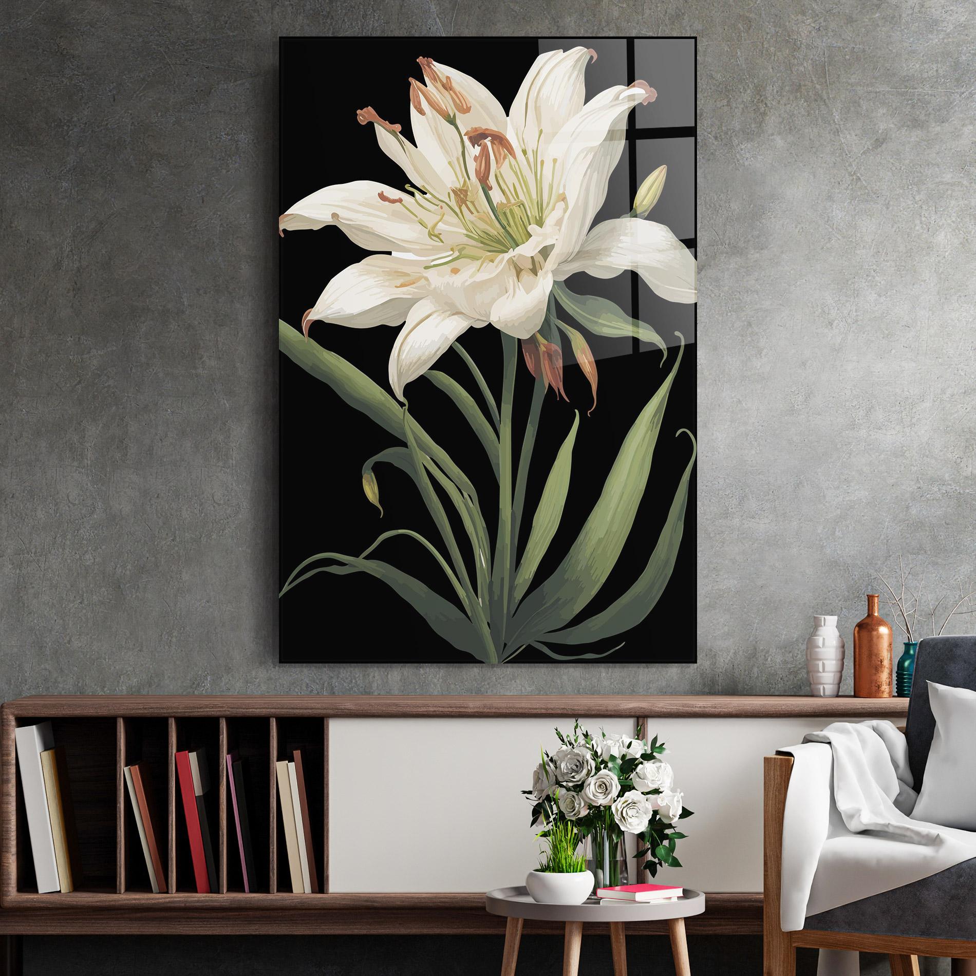 Tablou Sticla Columbia White Lily mockup 2
