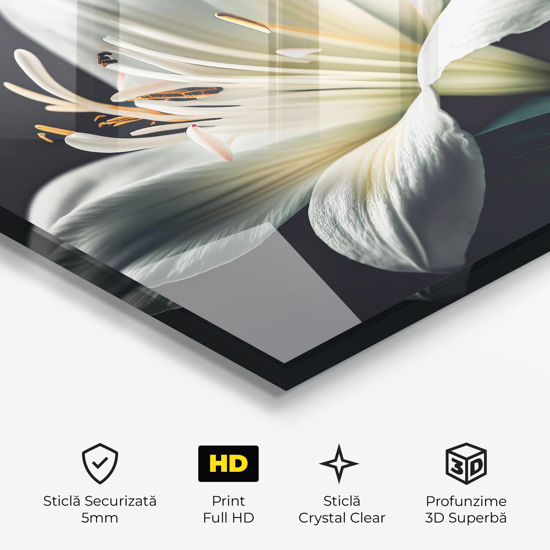 Tablou Sticla Light Grey Lily mockup 3